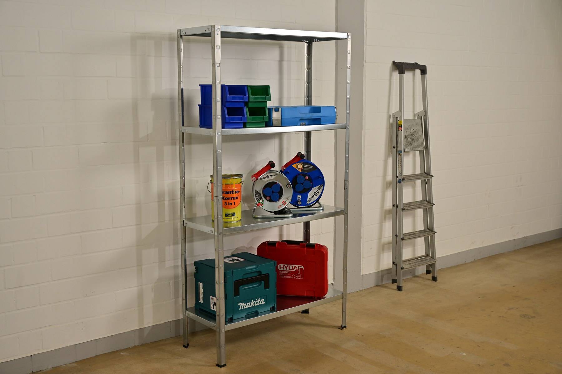 Étagère sans boulon 180x80x40 cm, 4 étagères PowerMAX, capacité de charge de 65 kg par étagère, galvanisée-3