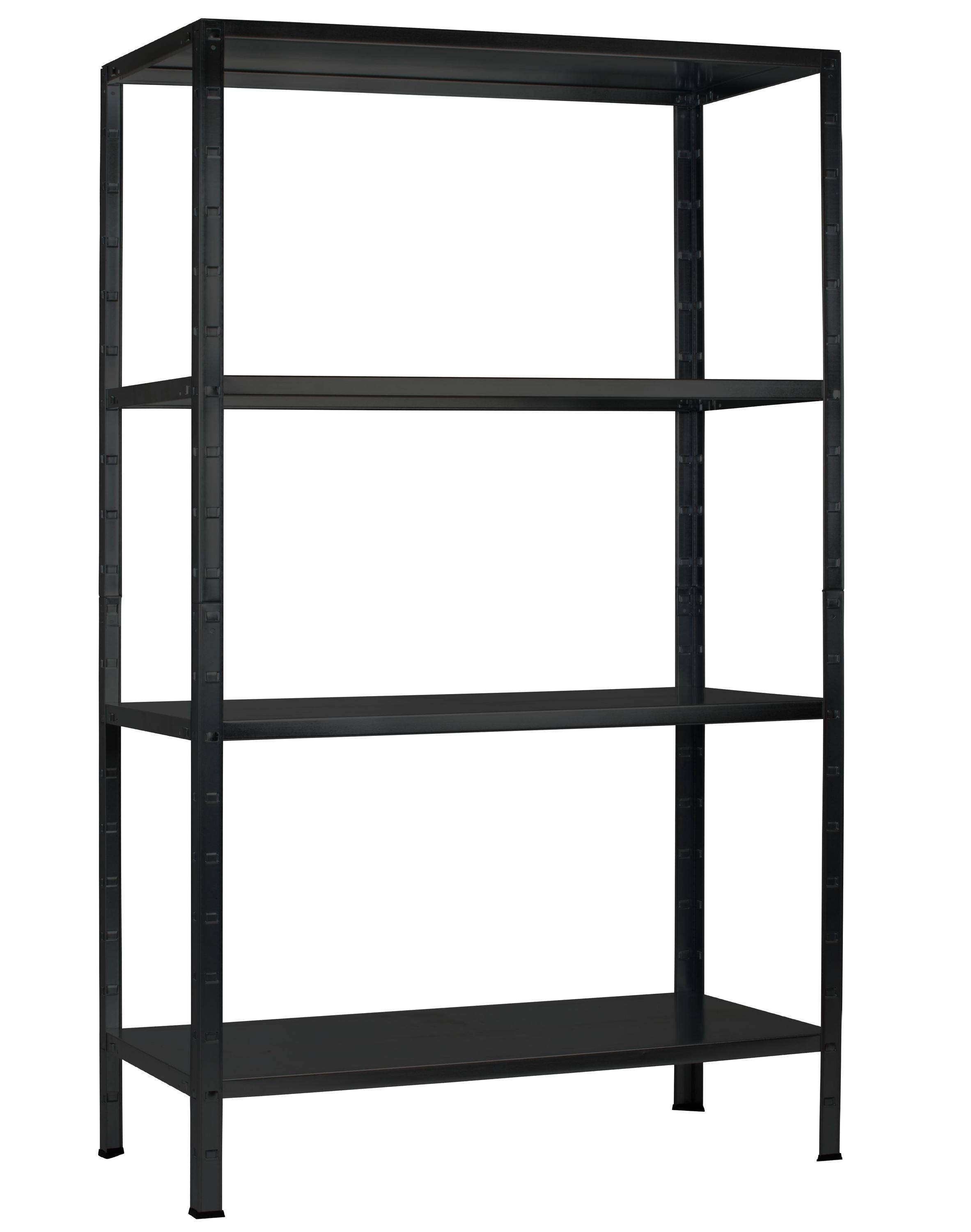 Étagère sans boulon 180x100x40 cm, 4 étagères PowerMAX, charge de 65 kg par étagère, noir-0