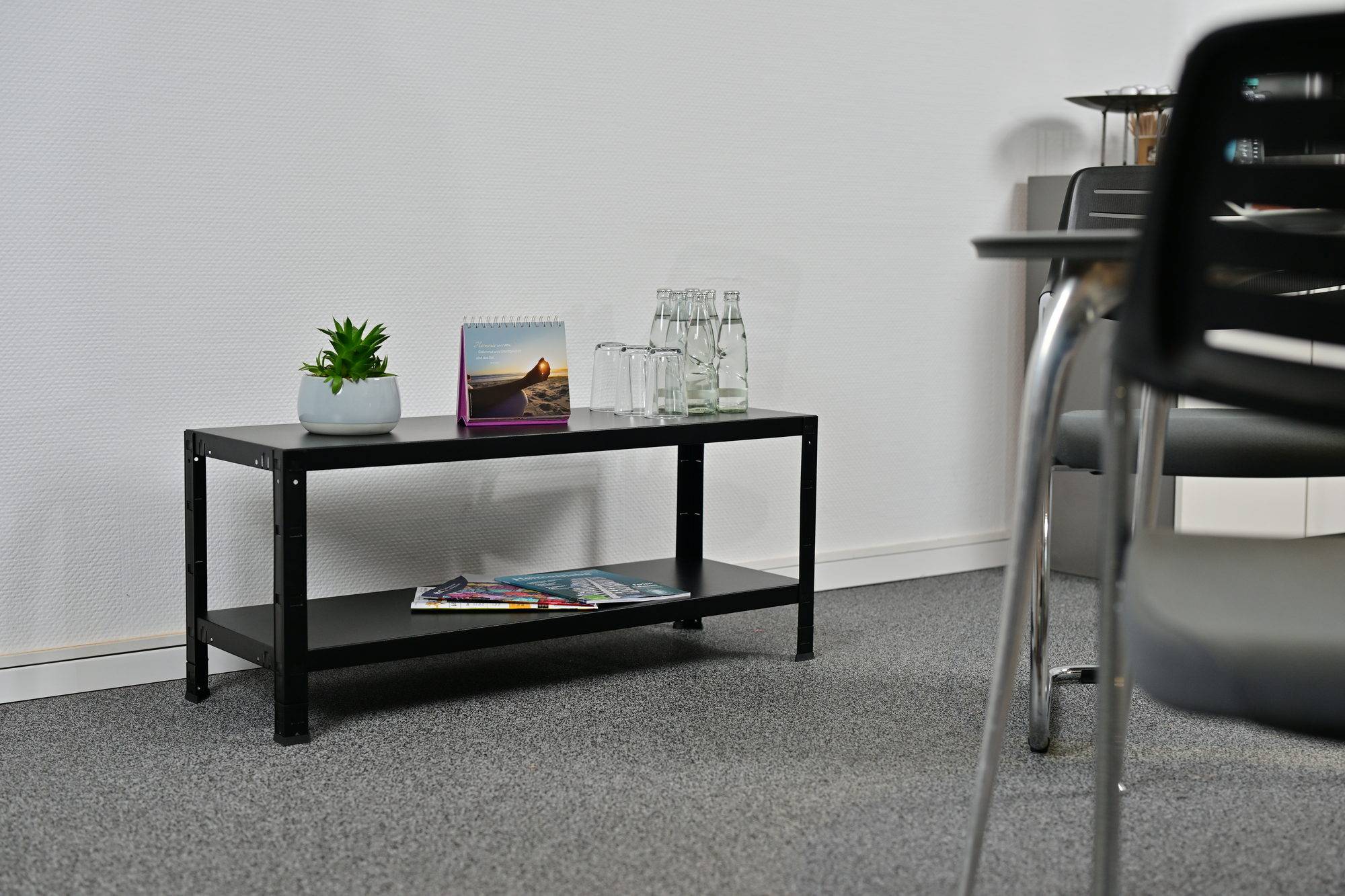 Etagère Métallique Emboîtable 2 tablettes 65 kg par niveau 43 x 100 x 40 cm Acier Epoxy Noir-1