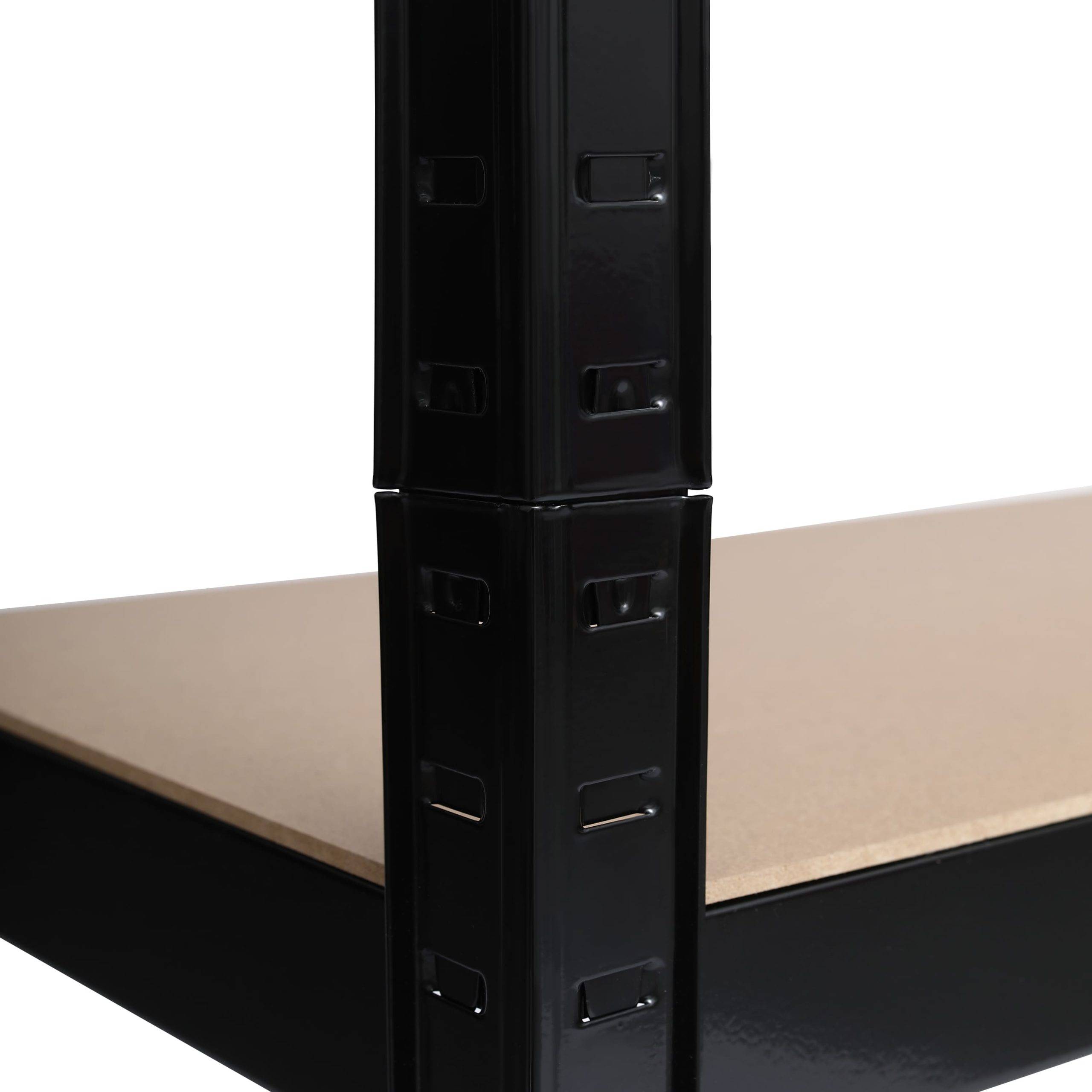 Rayonnage charges lourdes XXL avec 4 tablettes en MDF, 180x180x40 cm, 200 kg de charge par tablette, noir-1