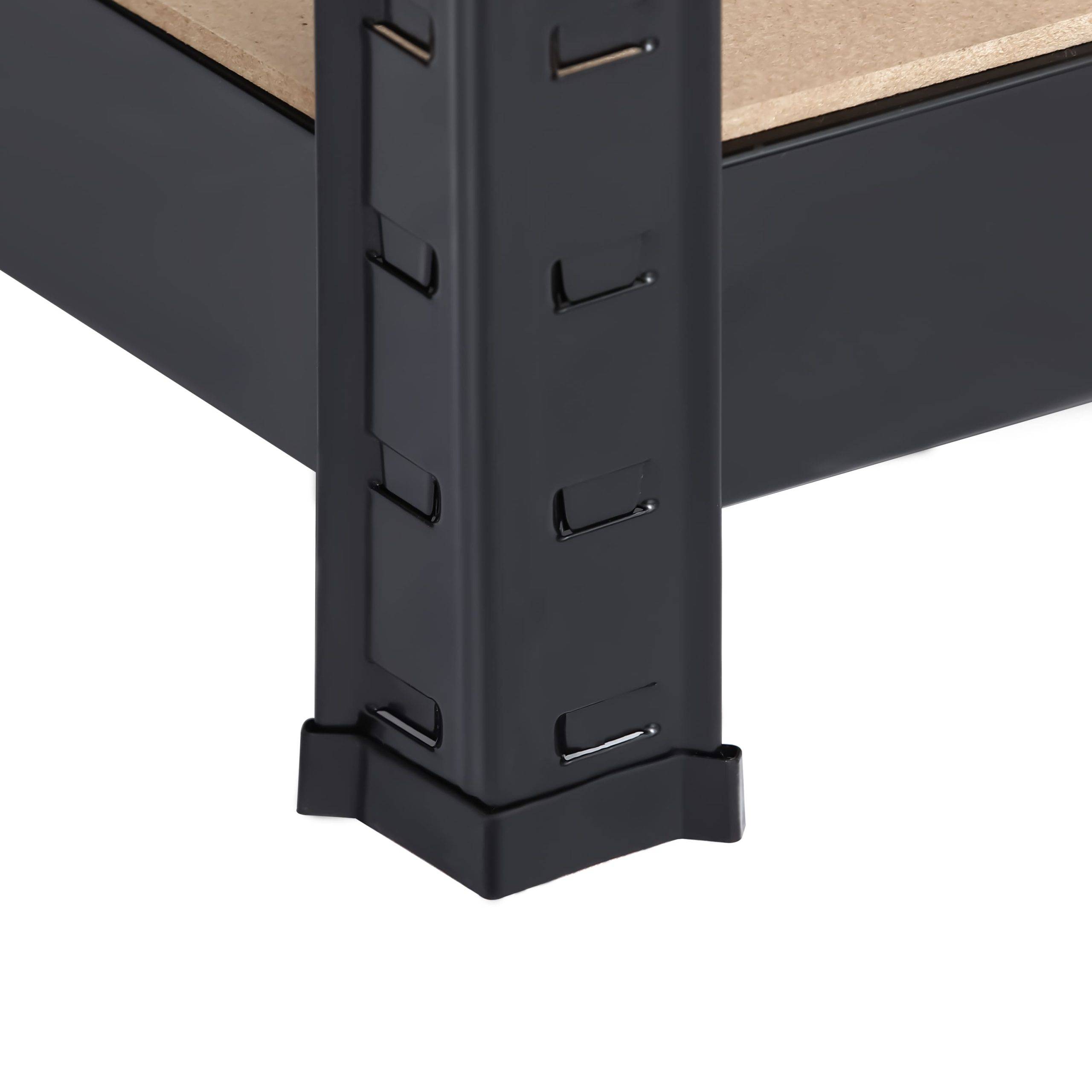 Rayonnage charges lourdes XXL avec 4 tablettes en MDF, 180x180x40 cm, 200 kg de charge par tablette, noir-3