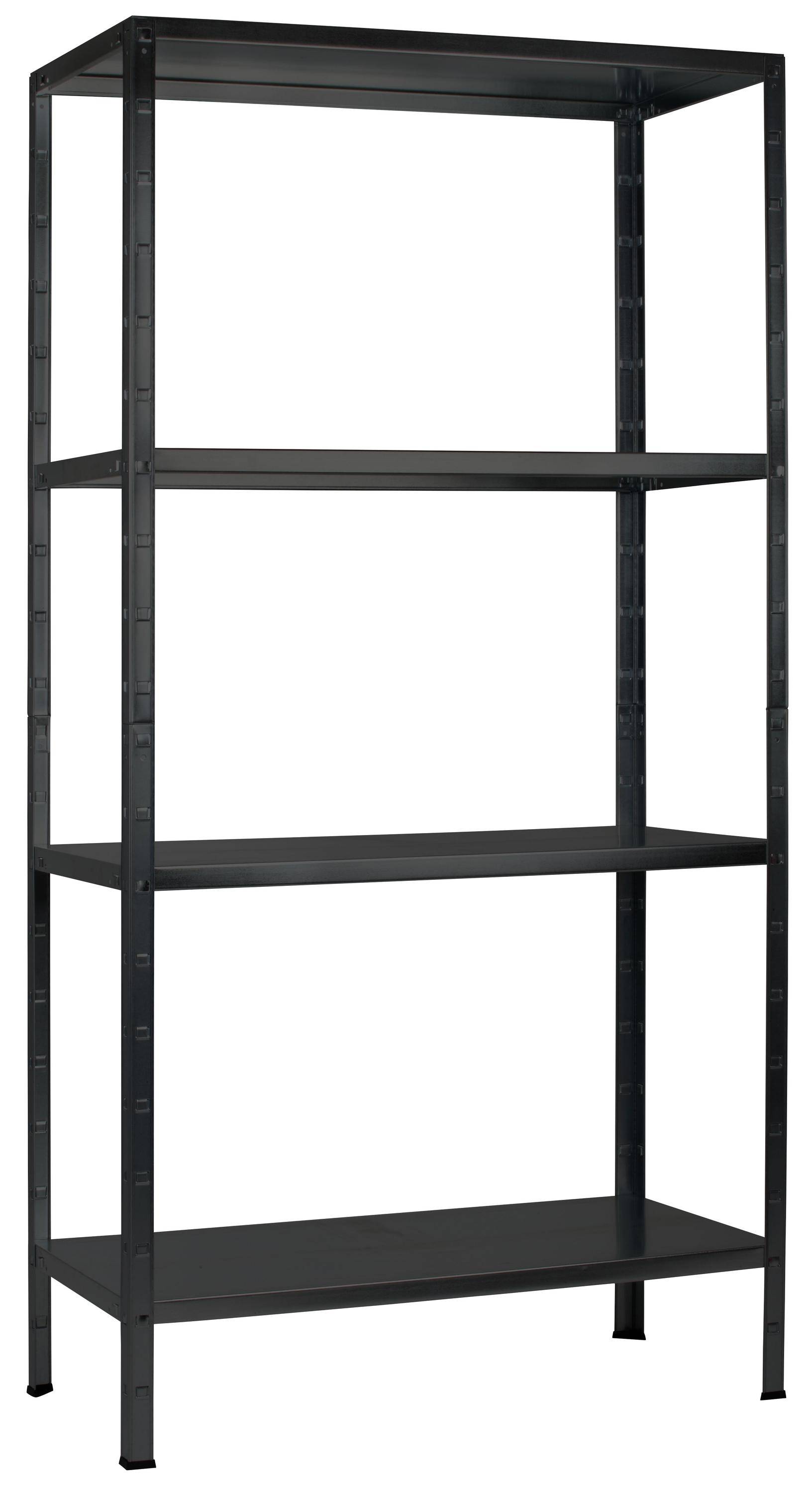 Etagère Métallique Emboîtable 4 tablettes 60 kg de charge 180 x 80 x 40 cm noir-0