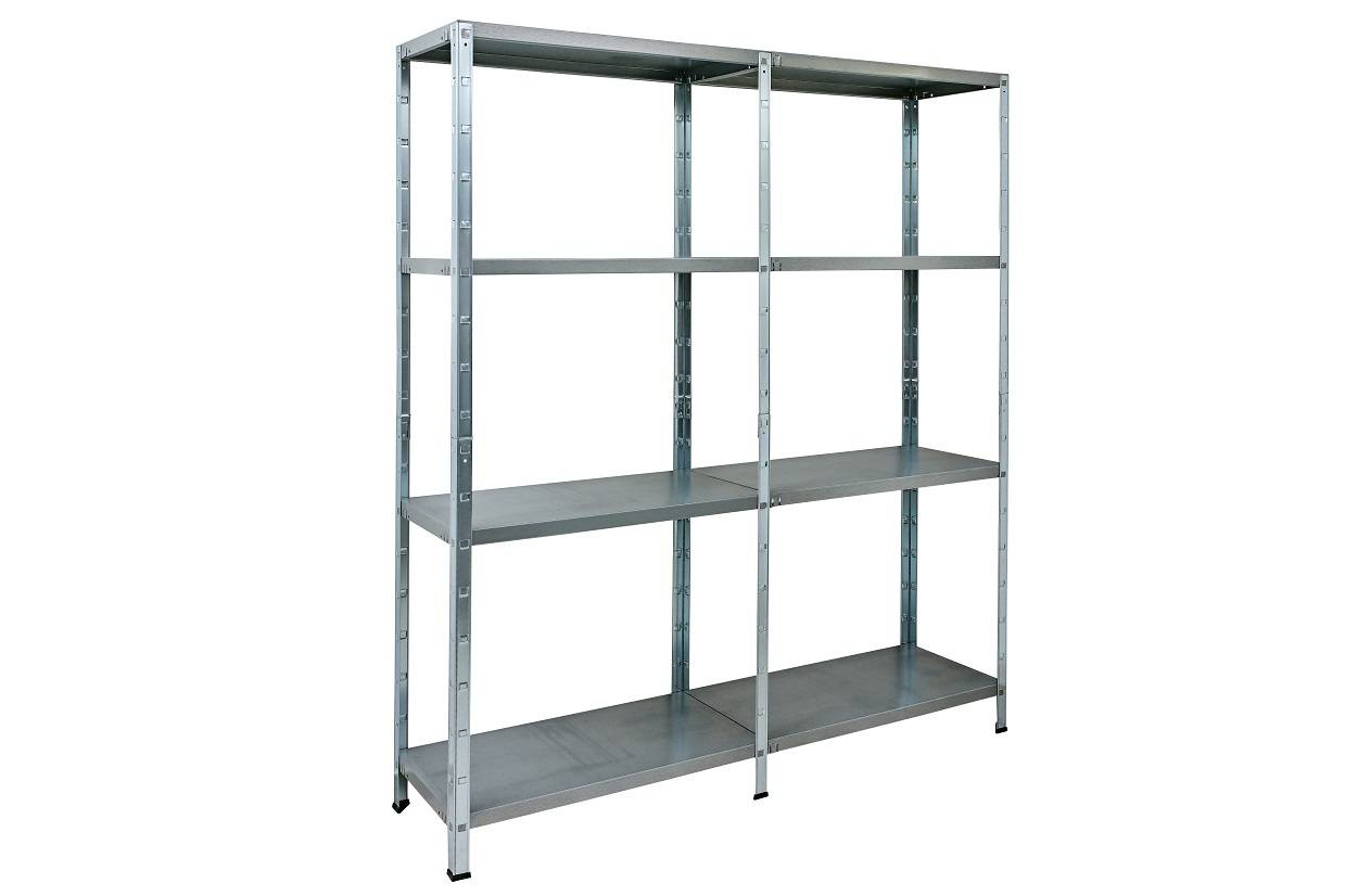 Etagère sans boulons et étagère supplémentaire 180x160x40 cm), 8 étagères , capacité de charge 65 kg, galvanisé-0