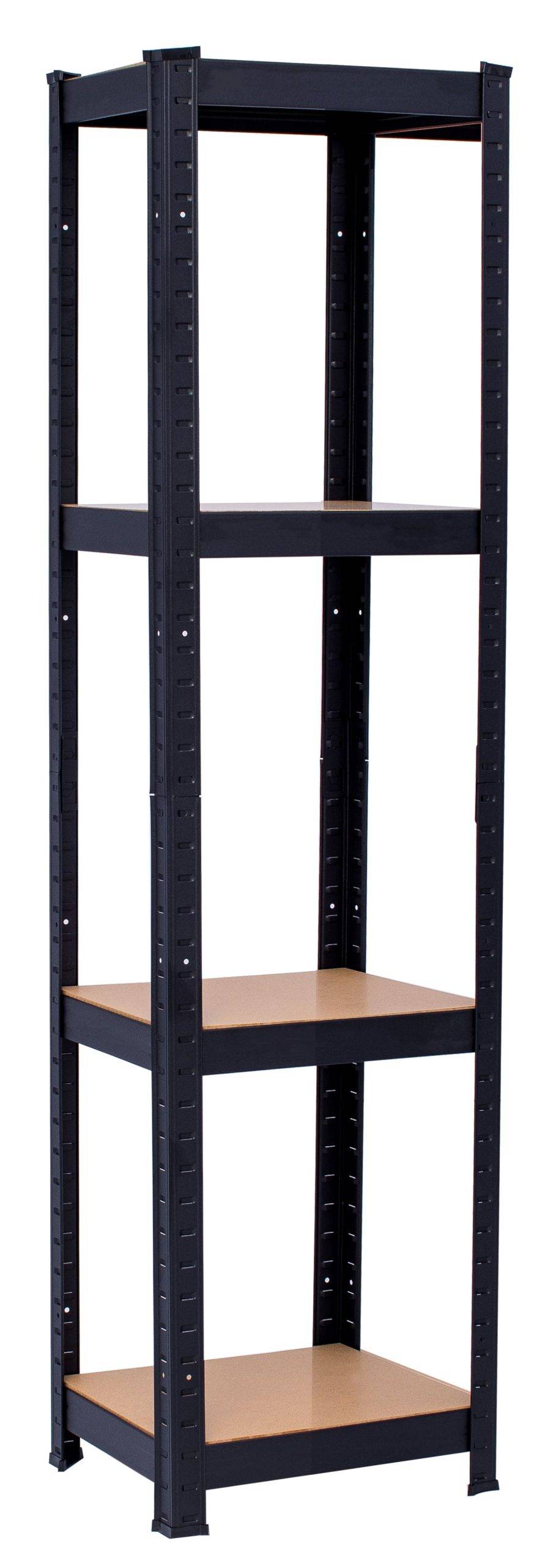 Rayonnage lourd avec 4 tablettes en MDF, 180x50x50 cm , capacité de charge 150 kg par tablette, noir-0