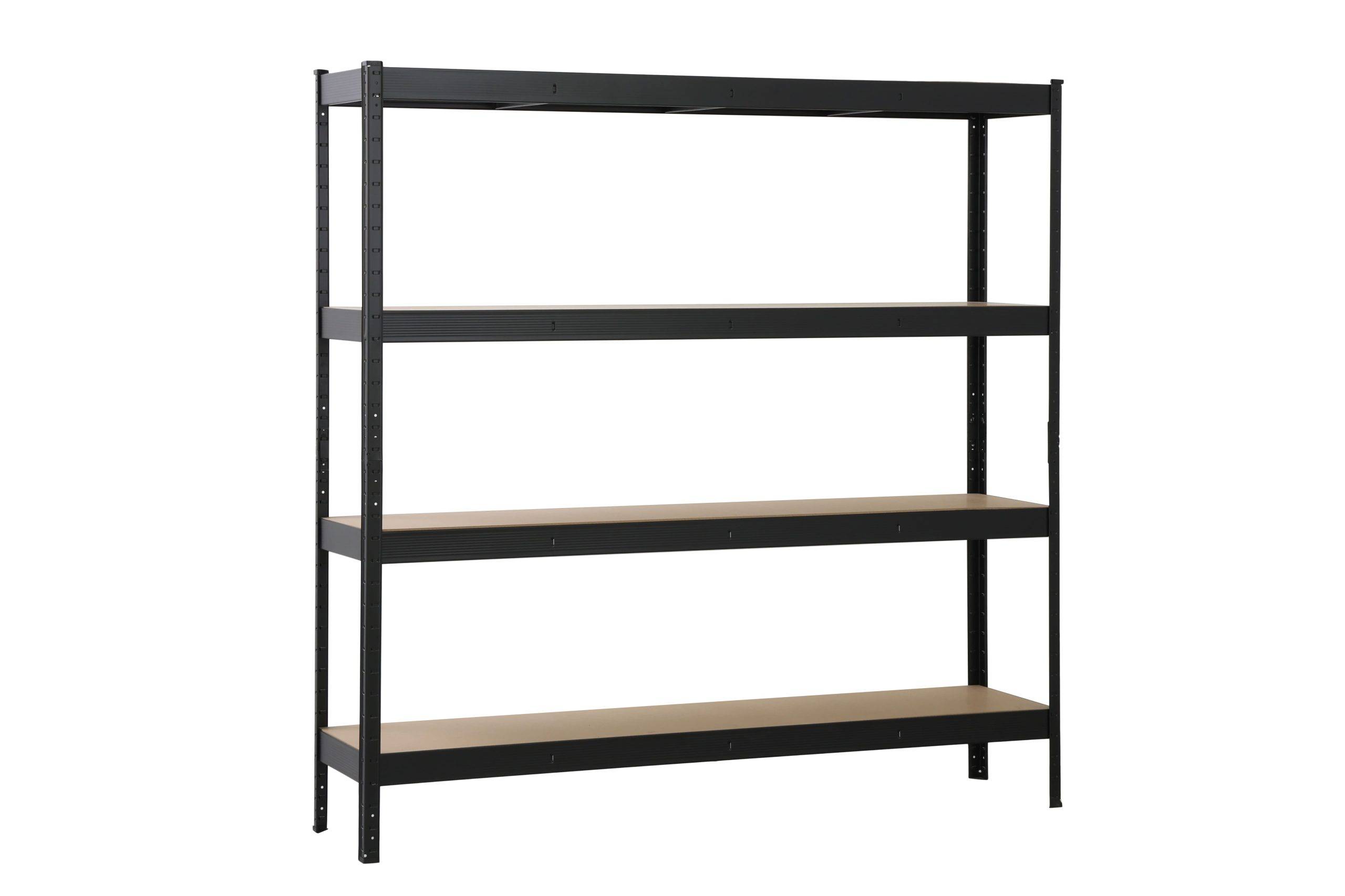 Rayonnage charges lourdes XXL avec 4 tablettes en MDF, 180x180x40 cm, 200 kg de charge par tablette, noir-0