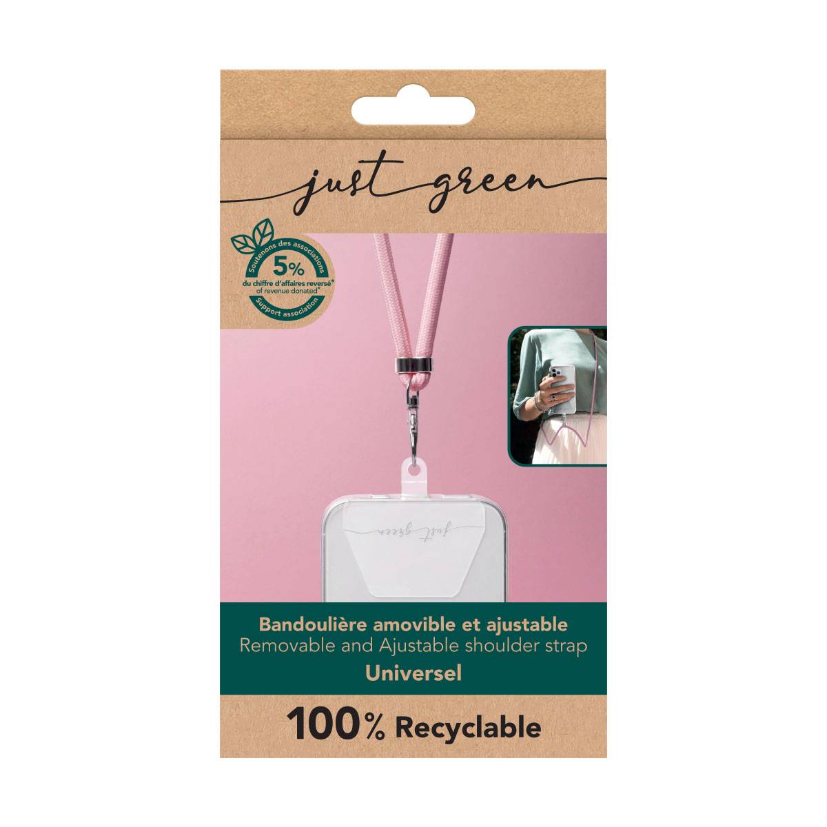 Bandoulière pour Téléphone Universel Amovible avec Système de Fixation sur Coque-3
