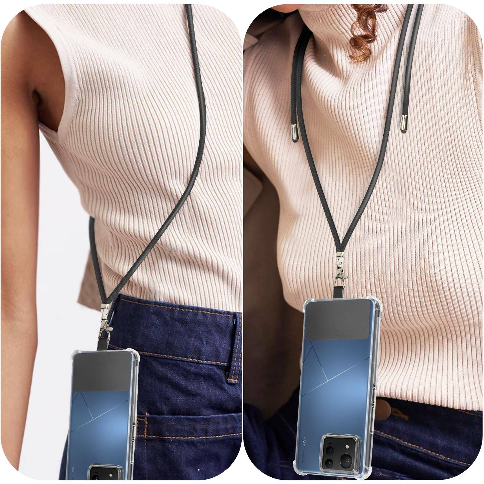Cordon pour Smartphone Nylon Tressé 80cm Réglable Accroche Universelle-2