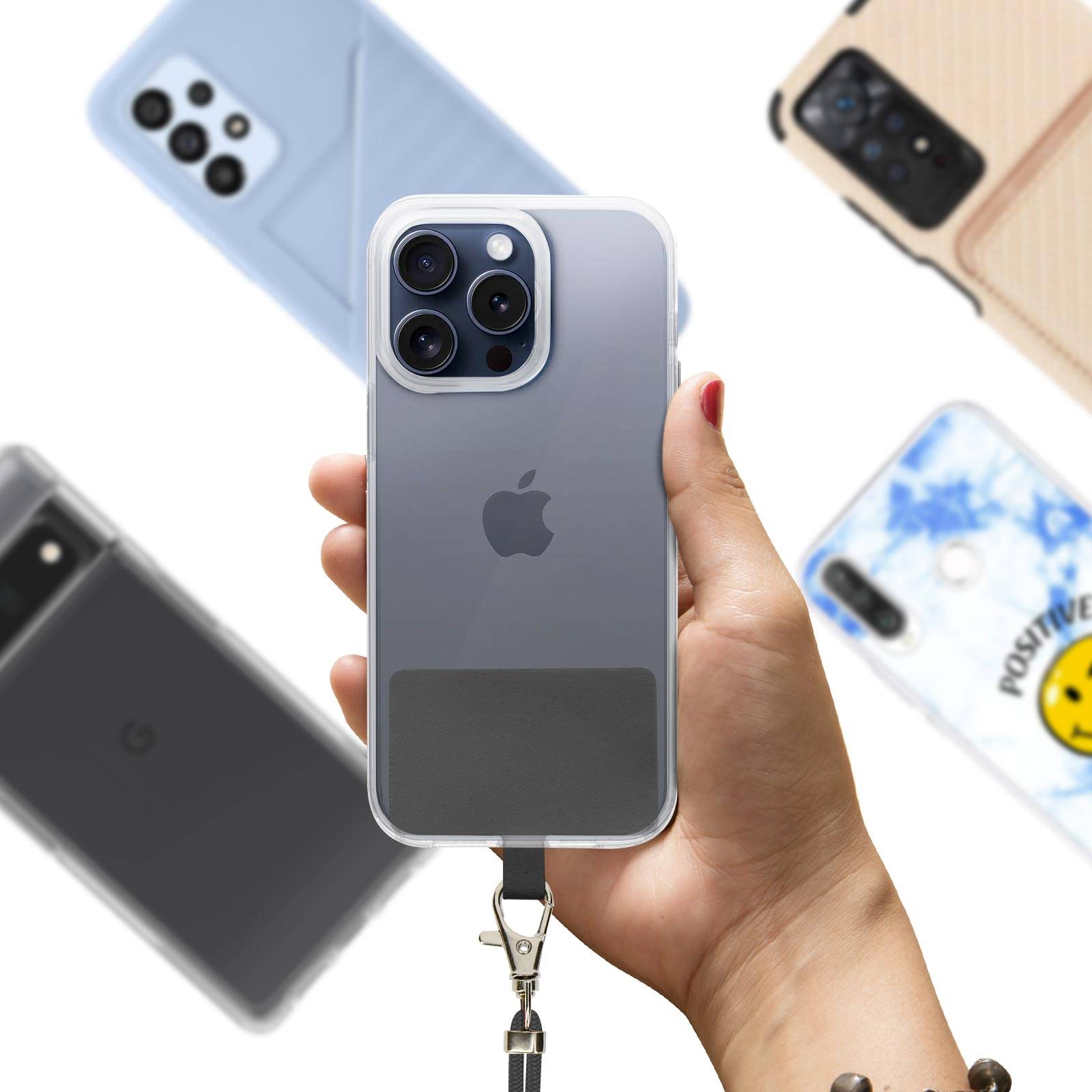 Cordon pour Smartphone Nylon Tressé 80cm Réglable Accroche Universelle-3