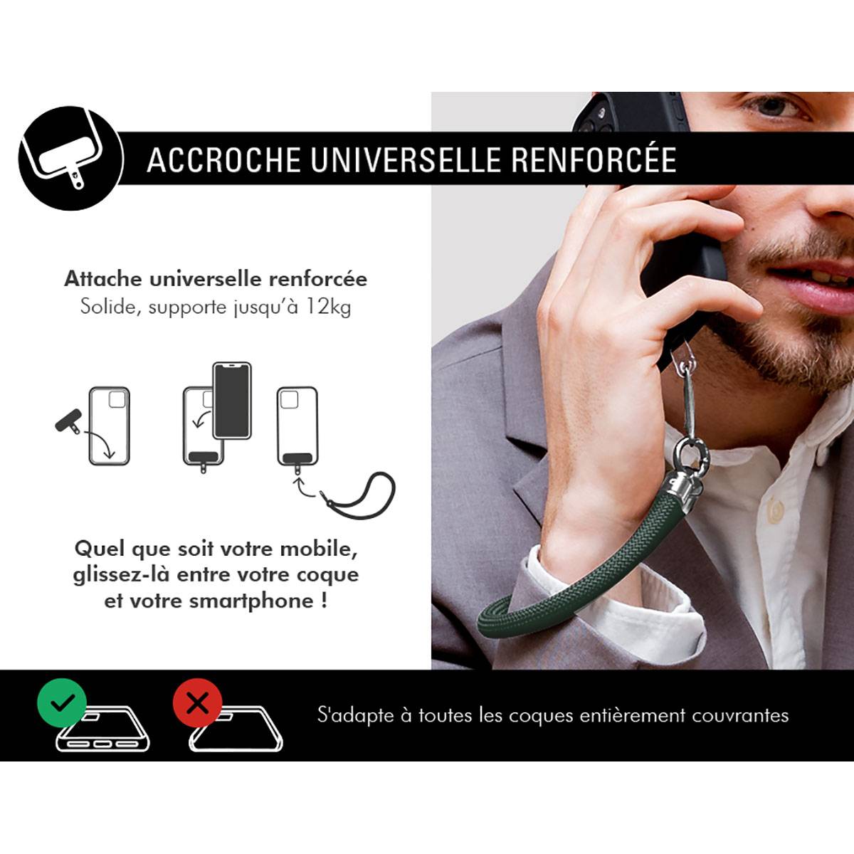 Bandoulière pour Smartphone Universel avec Système de Fixation-0