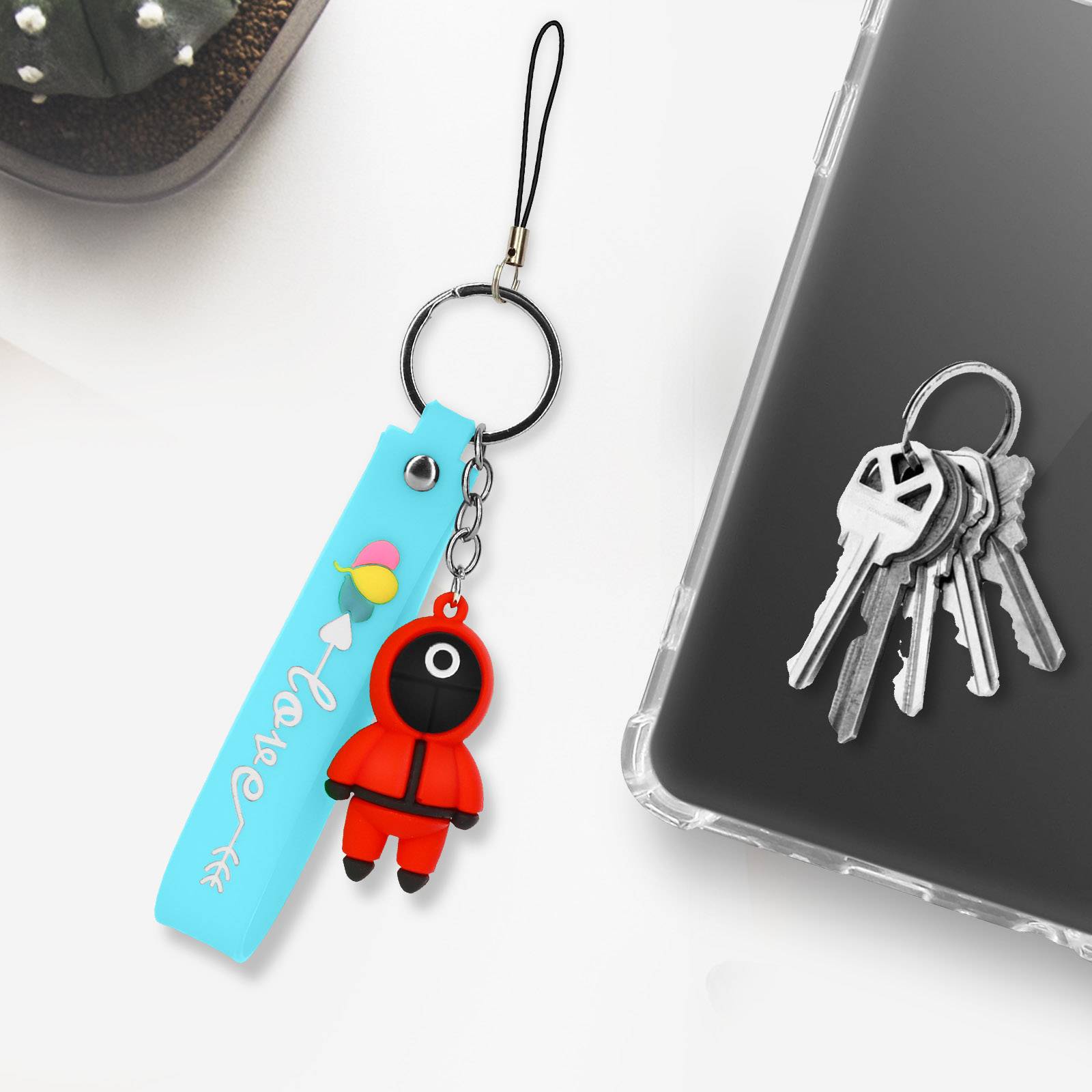 Porte-clé Dragonne Figurine Série Coréenne Squid Game Bracelet SoupleClair-4