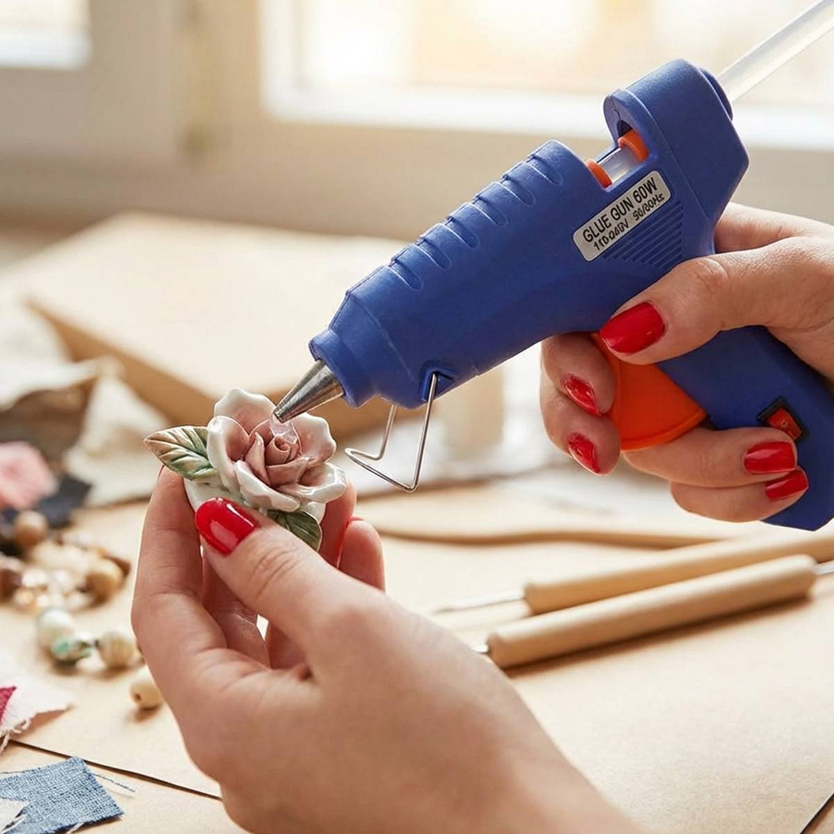 Mini Pistolet à Colle 60W pour Bricolage et Décoration Compact-2