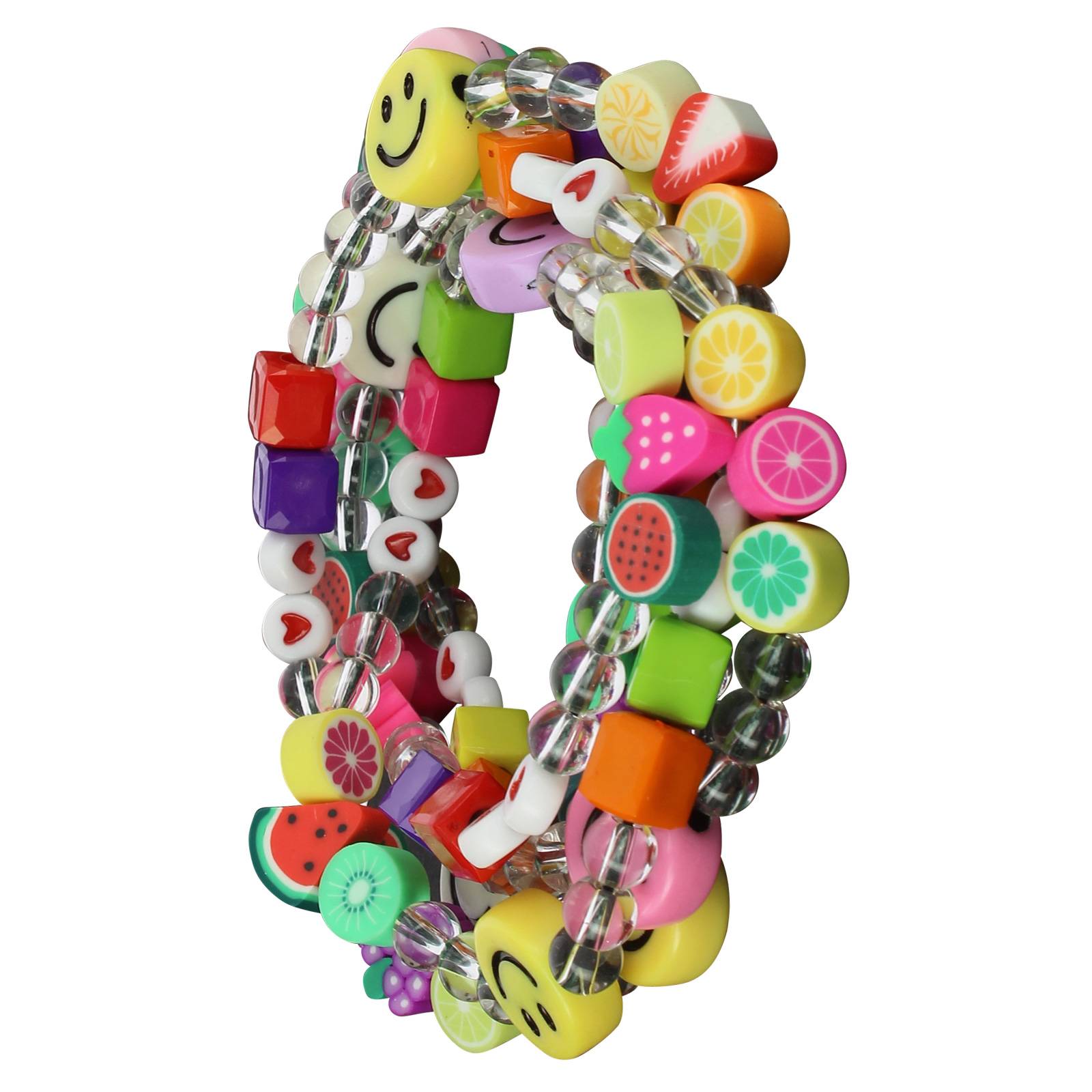 Bijou de Téléphone Collier Smiley et Fruits 110cm Collection Smile-0