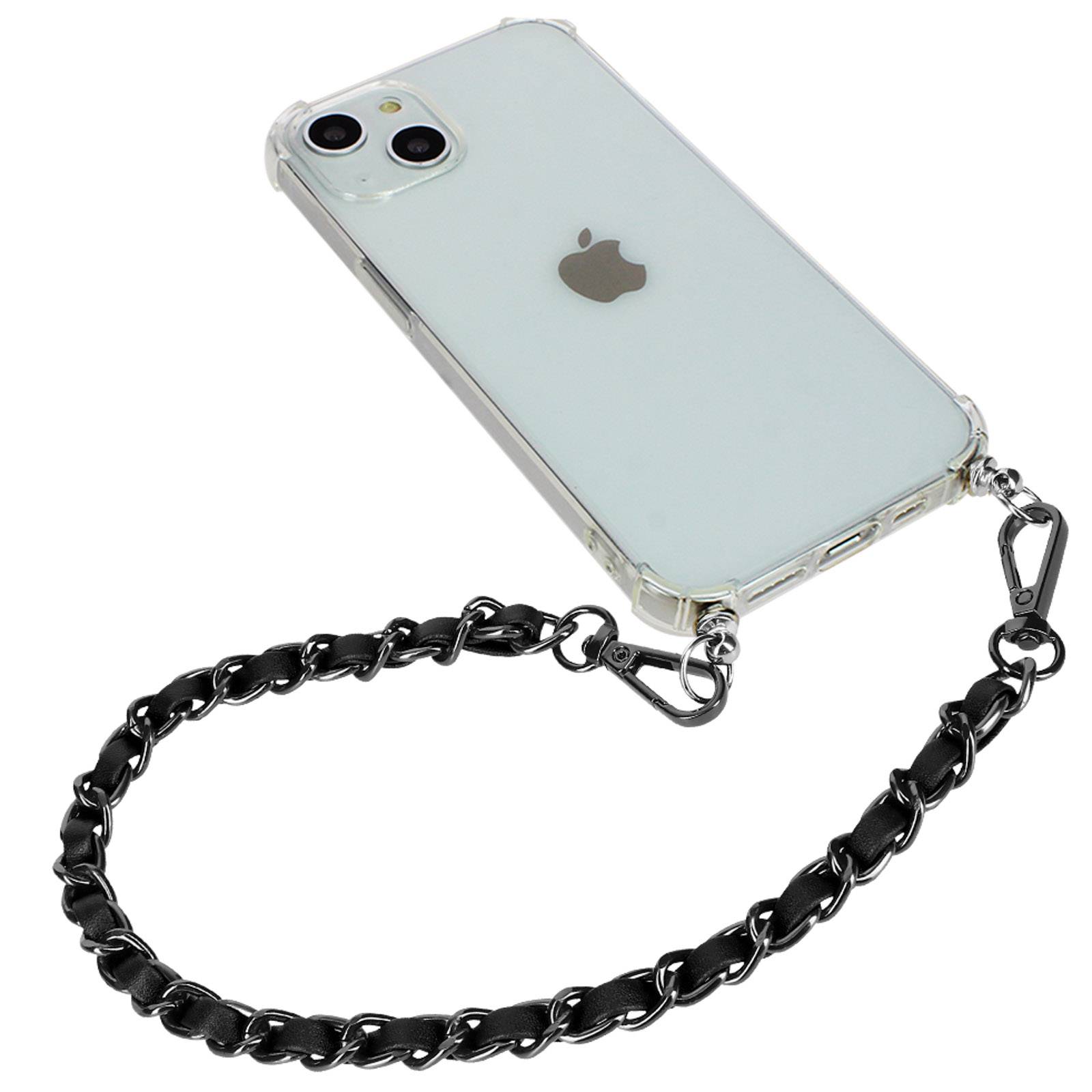 Bijou de Téléphone Chaîne Métallique Tressée Simili Cuir 40cm-0