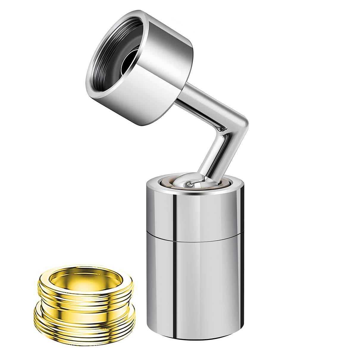 Aérateur de Robinet Rotatif Double Axe 720 degrés Double Jet Anti-éclaboussures-0
