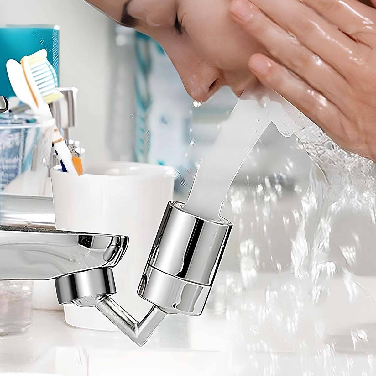 Aérateur de Robinet Rotatif Double Axe 720 degrés Double Jet Anti-éclaboussures-2