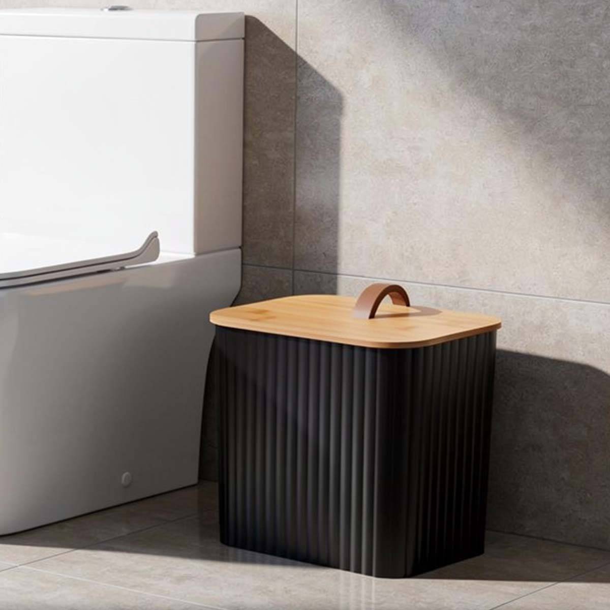 Set d’Accessoires de Salle de Bain 6 pièces Poubelle Distributeur de Savon-4