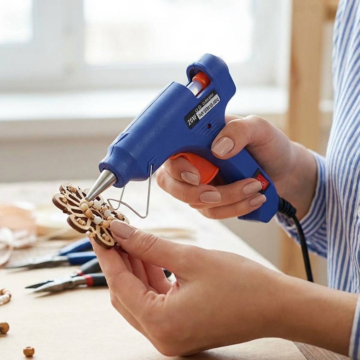 Mini Pistolet à Colle 20W pour Bricolage et Décoration Compact-2