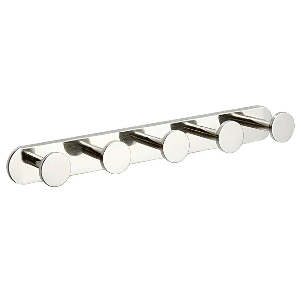 Porte-Serviettes Mural 37cm avec 5 Crochets Rond Inox avec Adhésifs 3M-0
