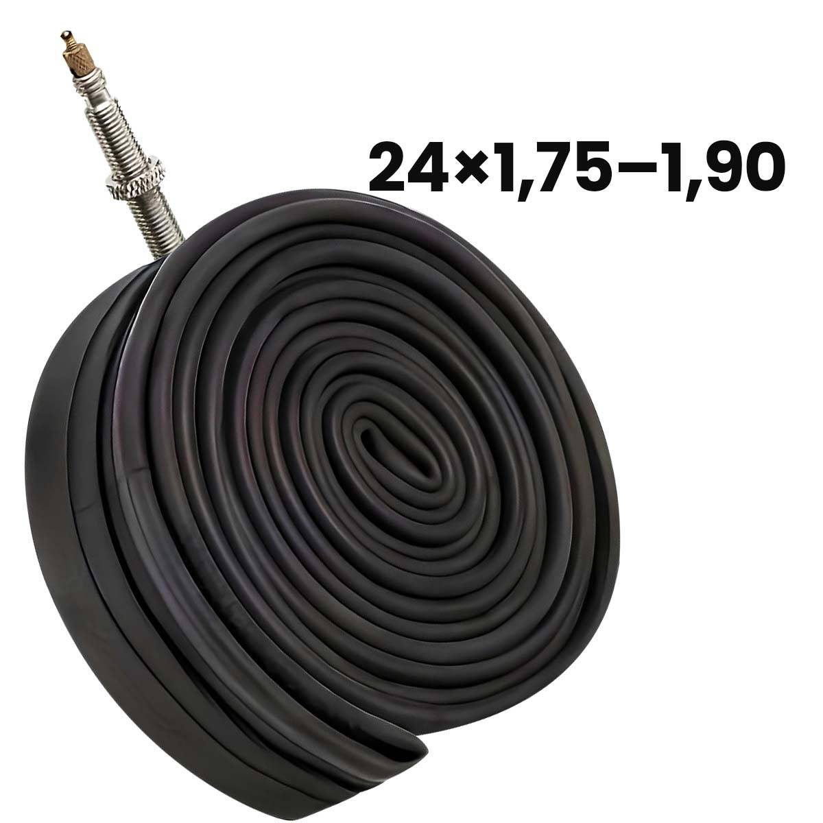Chambre à Air 24x1.75 à 1.90 pour Vélo en Caoutchouc avec Valve 44mm-0