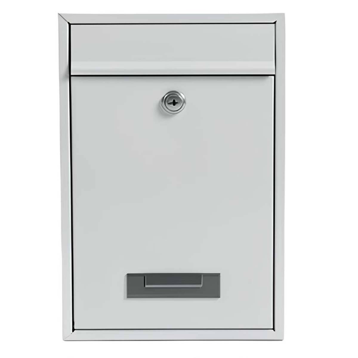 Boîte aux Lettres Murale Compacte en Métal avec Serrure à Clé 32x22x8.5cm-0