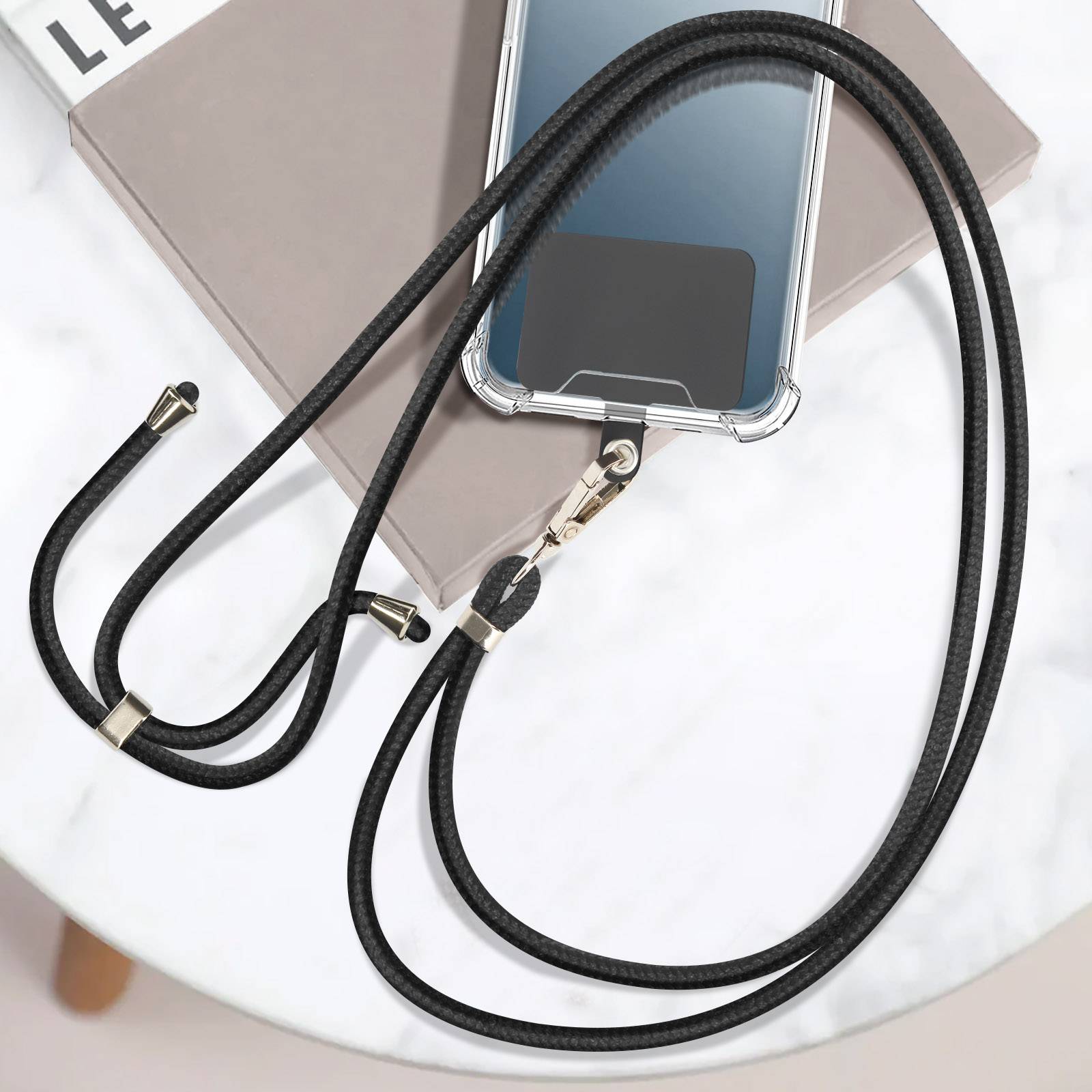 Lanière Tour de Cou pour Téléphone Réglable 85cm Languette d'Attache-2