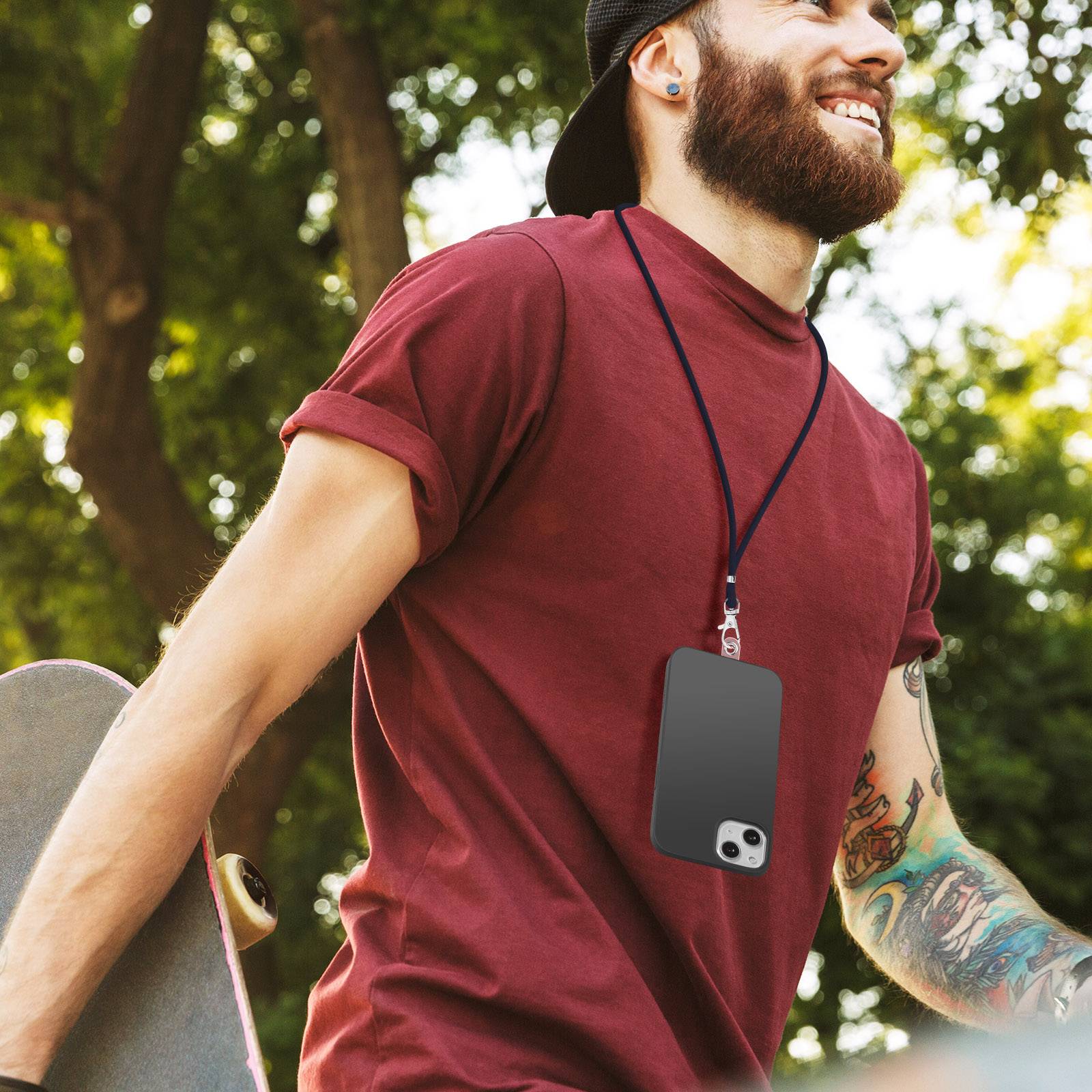 Cordon Smartphone Universel Coque et Étui Nylon Tressé Réglable 90cm-3
