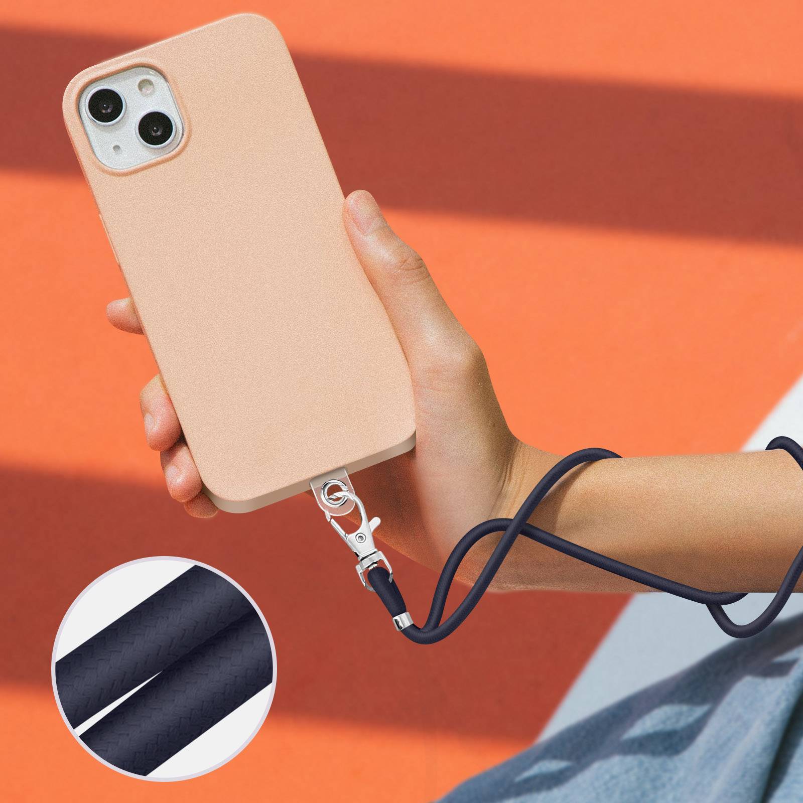 Cordon Smartphone Universel Coque et Étui Nylon Tressé Réglable 90cm-4