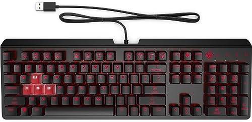 Clavier de jeu encodeur OMEN LED Noir/Rouge, commutateurs mécaniques CHERRY MX R-0