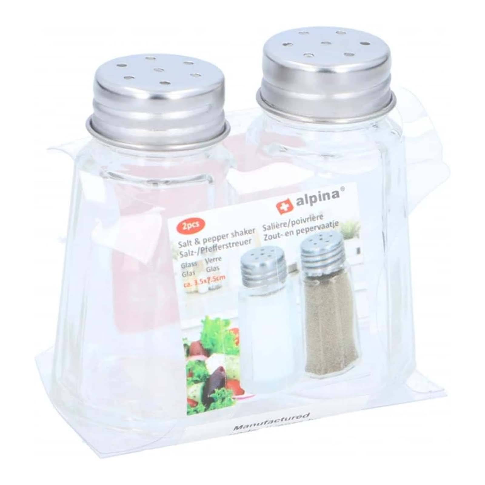 Pack de Deux Salières Poivrières en Verre avec Étiquette Ultra Compact-1
