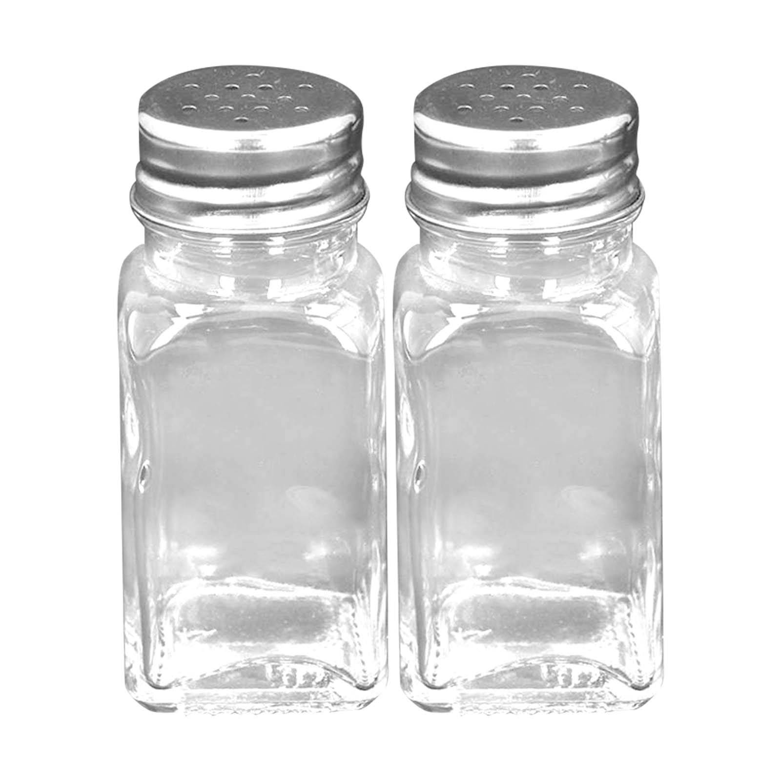 Pack de Deux Salière Poivrière en Verre avec Couvercle Ultra Compact-0