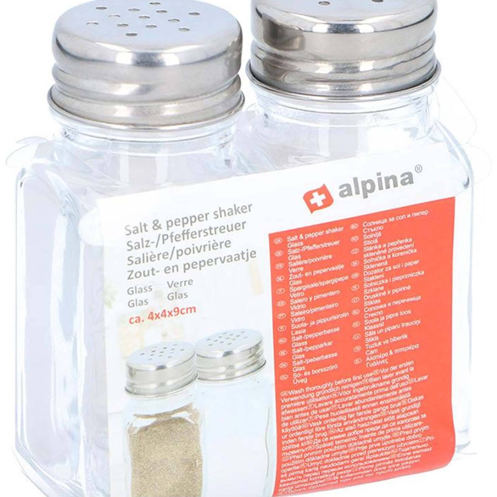 Pack de Deux Salière Poivrière en Verre avec Couvercle Ultra Compact-2