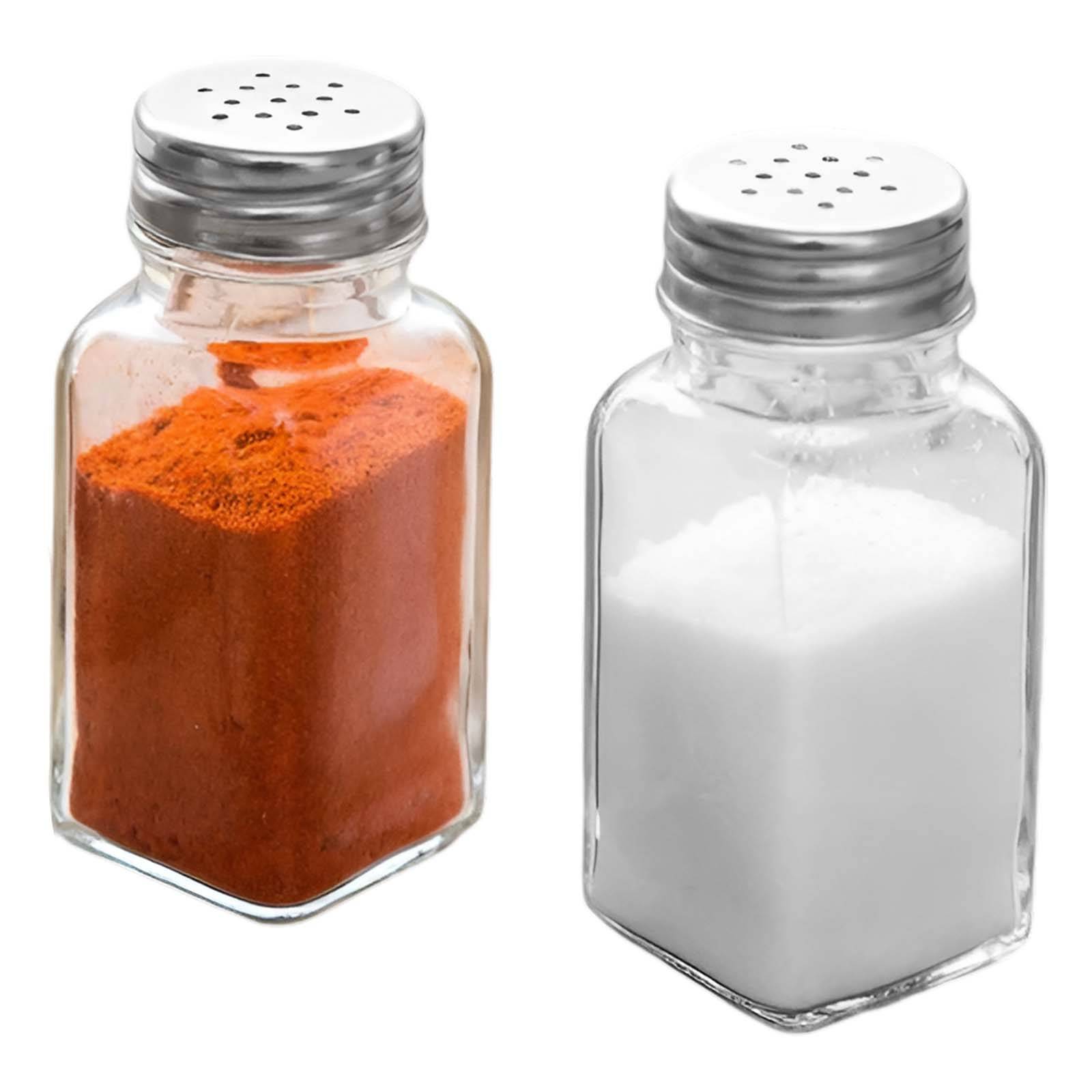 Pack de Deux Salière Poivrière en Verre avec Couvercle Ultra Compact-3