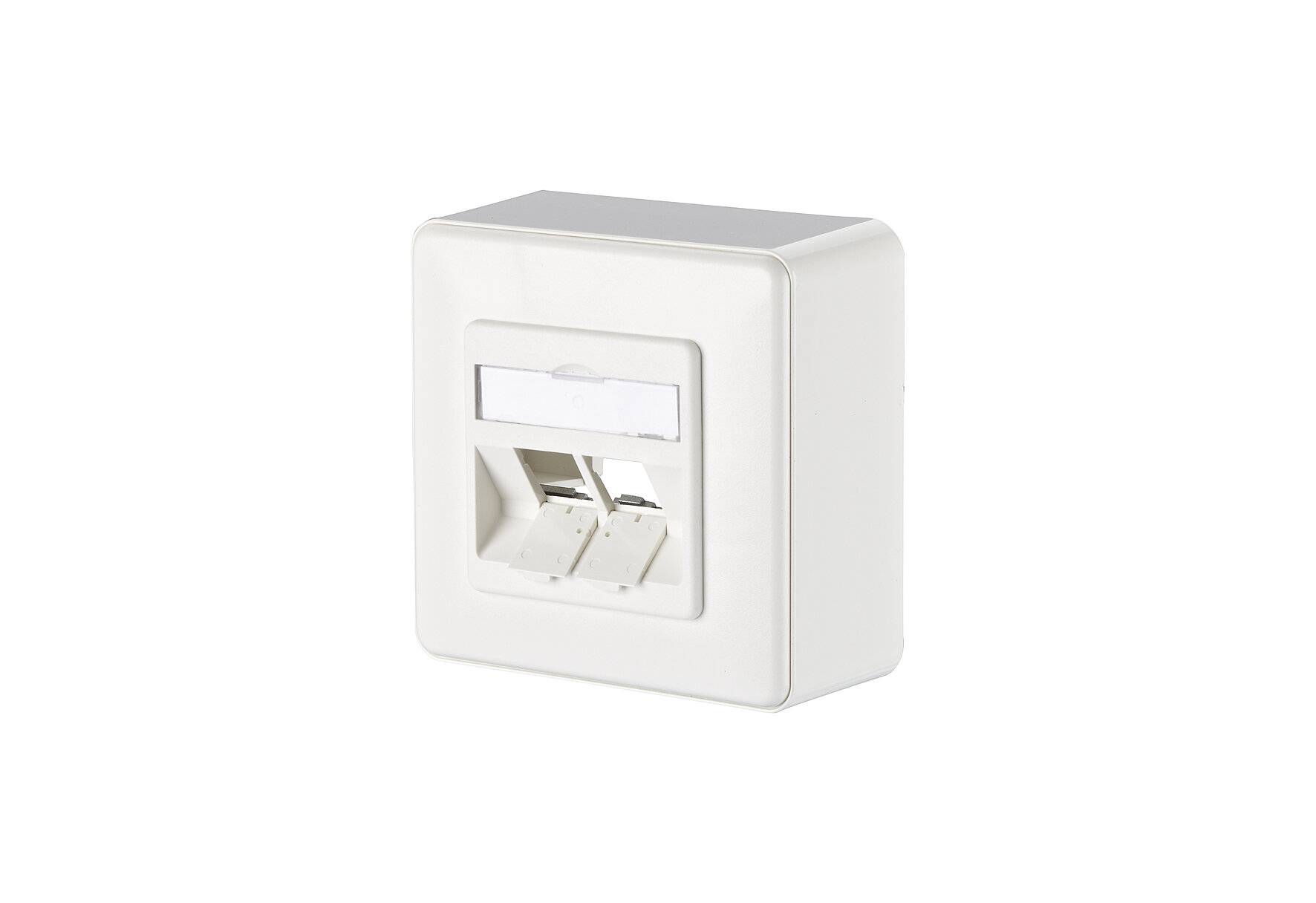 METZ CONNECT Modul boîtier de raccordement montage en saillie , 2 ports non équipé, blanc pur-2