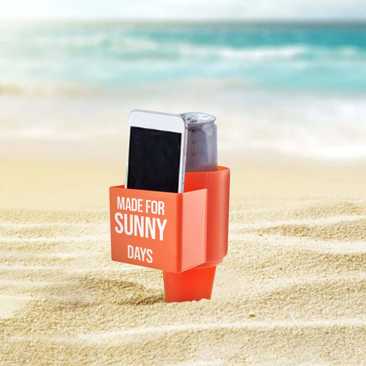 Porte-Gobelet Plage Pour Boisson Et Téléphone Avec Compartiment Avant-3