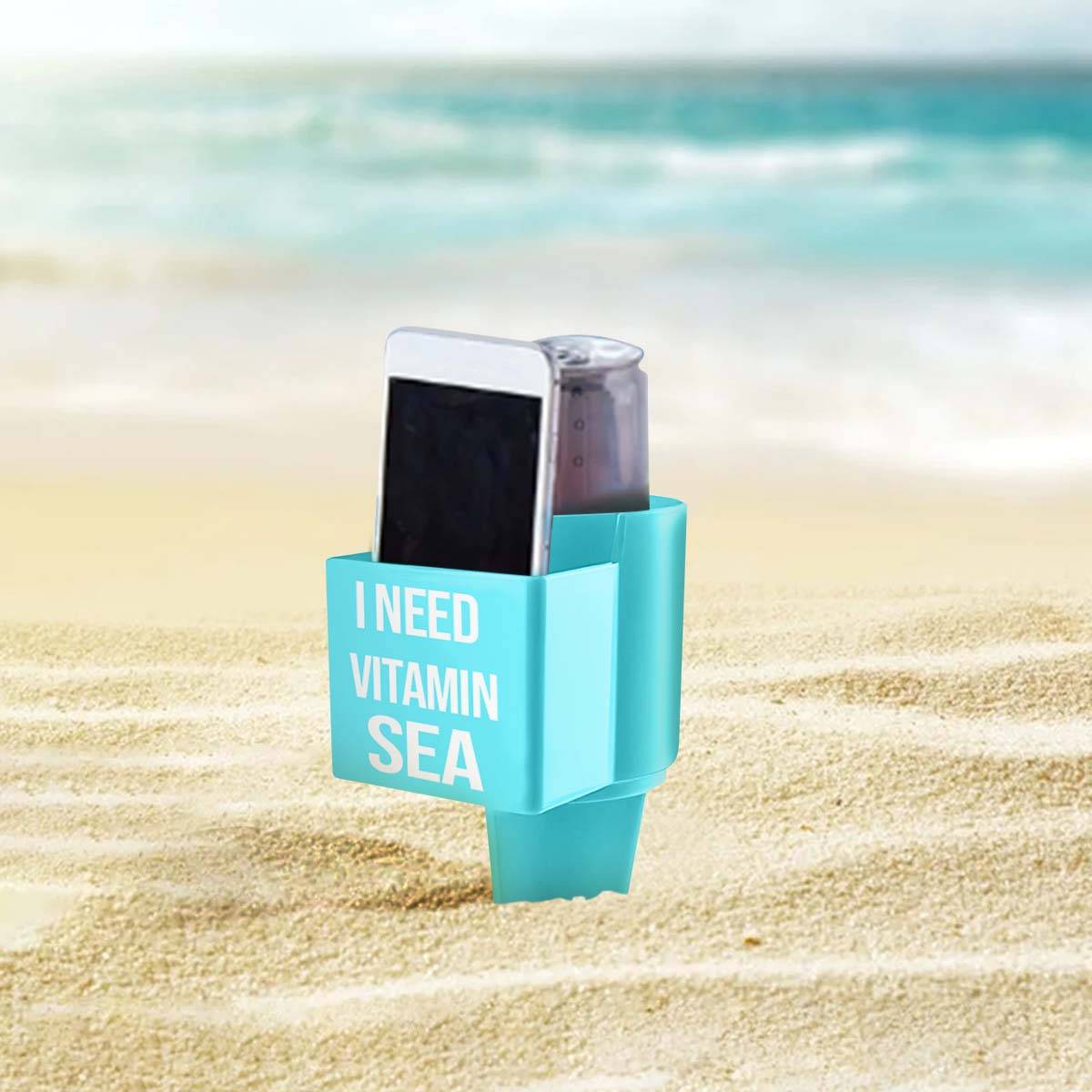 Porte-Gobelet Plage Pour Boisson Et Téléphone Avec Compartiment Avant-3