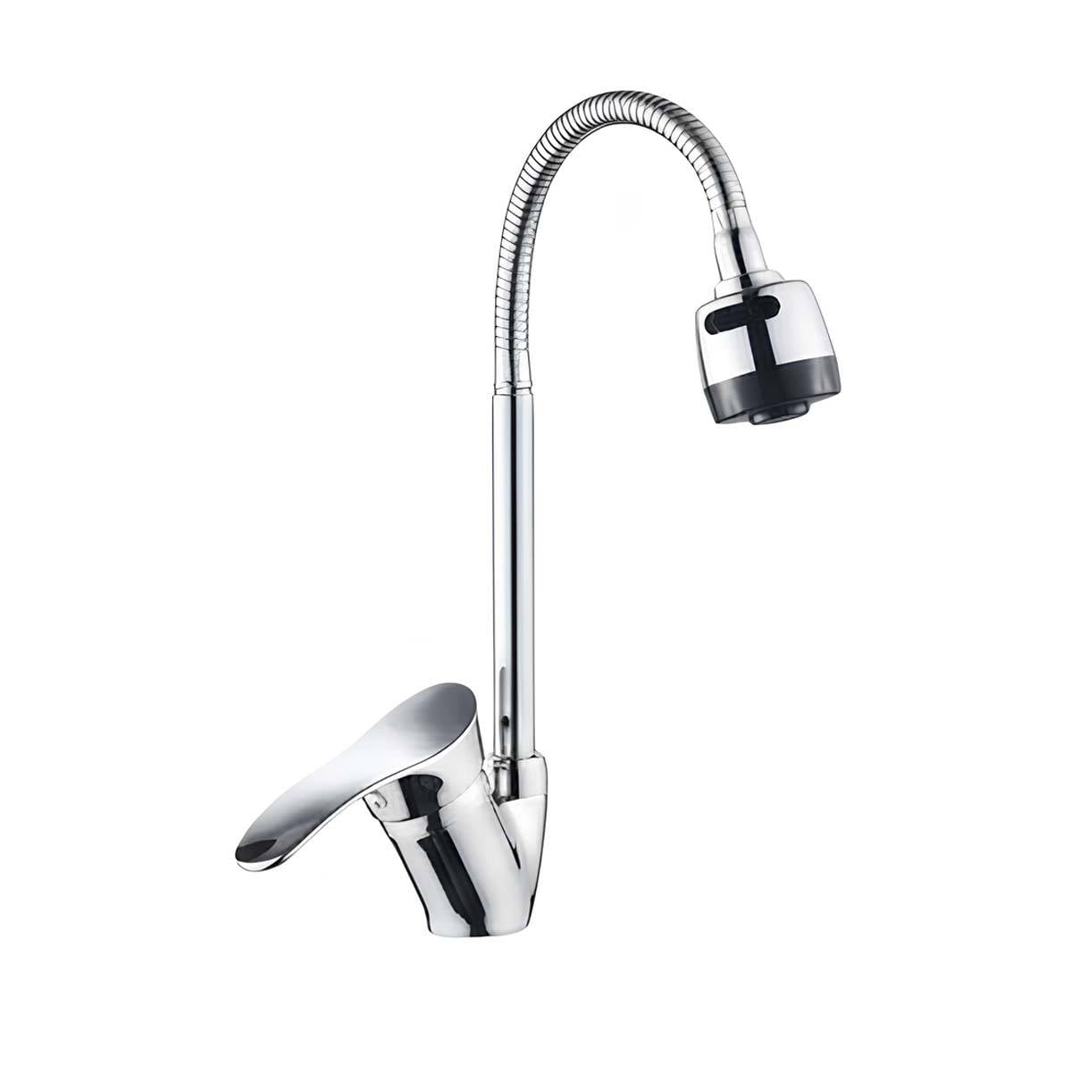 Robinet de Cuisine Pivotant avec Bec Flexible Finition Chromée-1