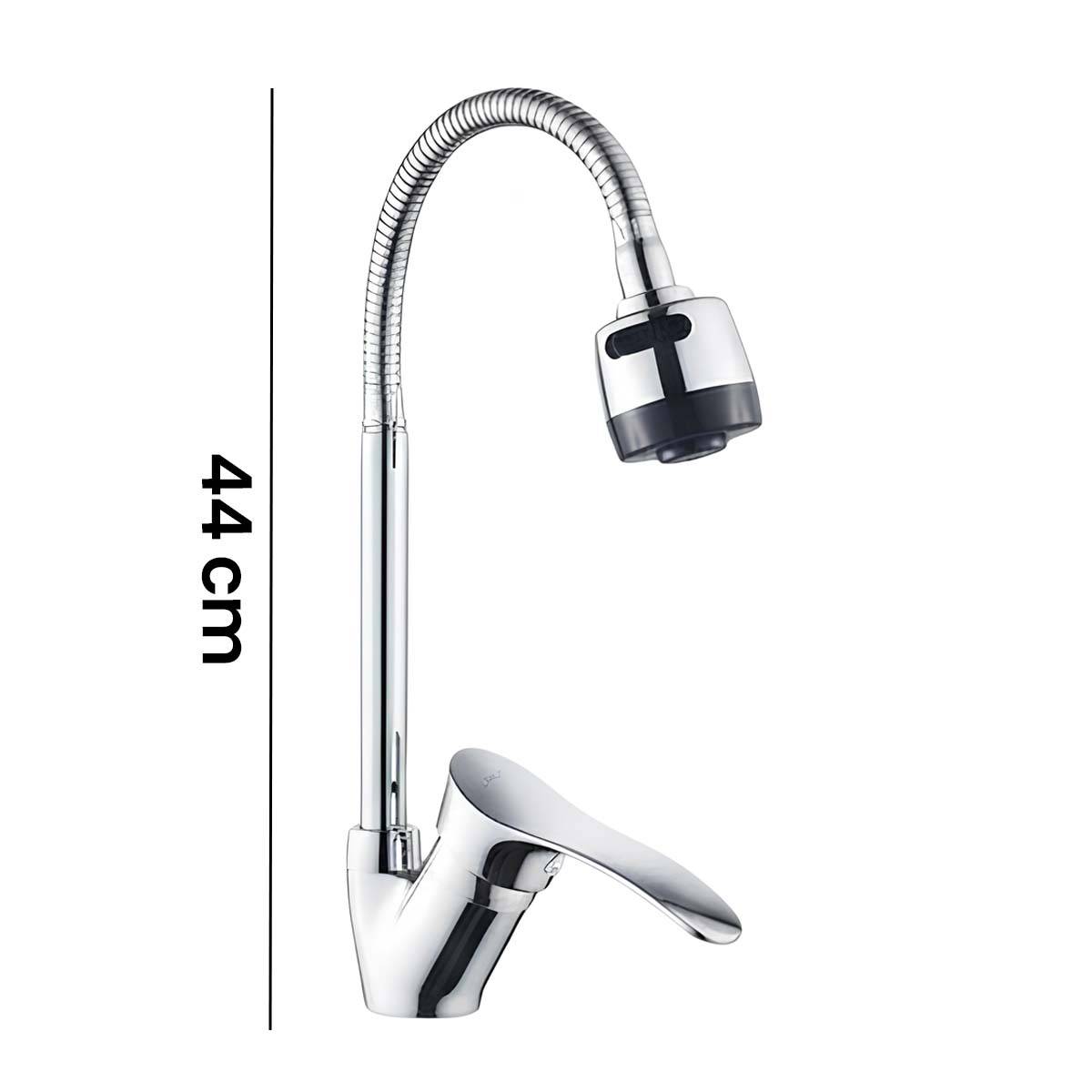 Robinet de Cuisine Pivotant avec Bec Flexible Finition Chromée-3
