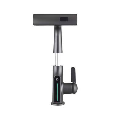 Robinet de Lavabo Extensible avec Affichage de Température LED Finition Métal