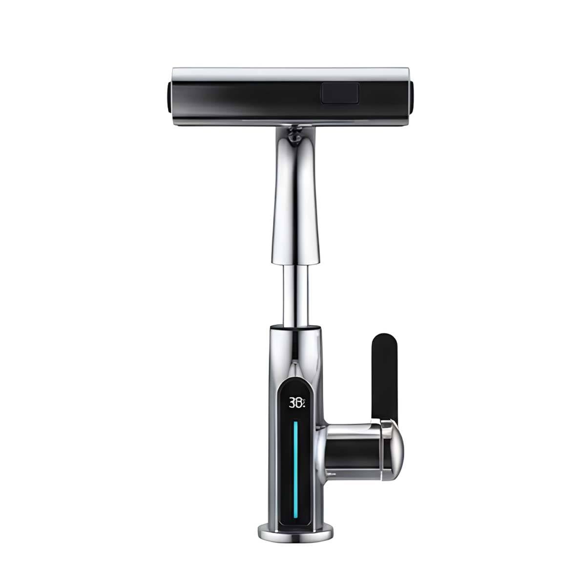 Robinet de Lavabo Extensible avec Affichage de Température LED et Mode Cascade-0