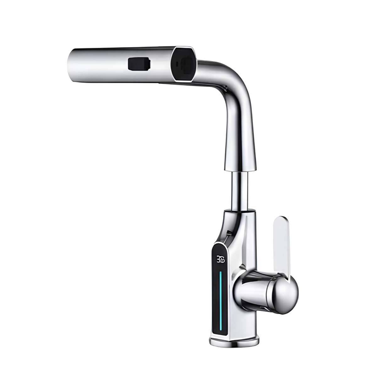 Robinet de Lavabo Extensible avec Affichage de Température LED et Mode Cascade-1