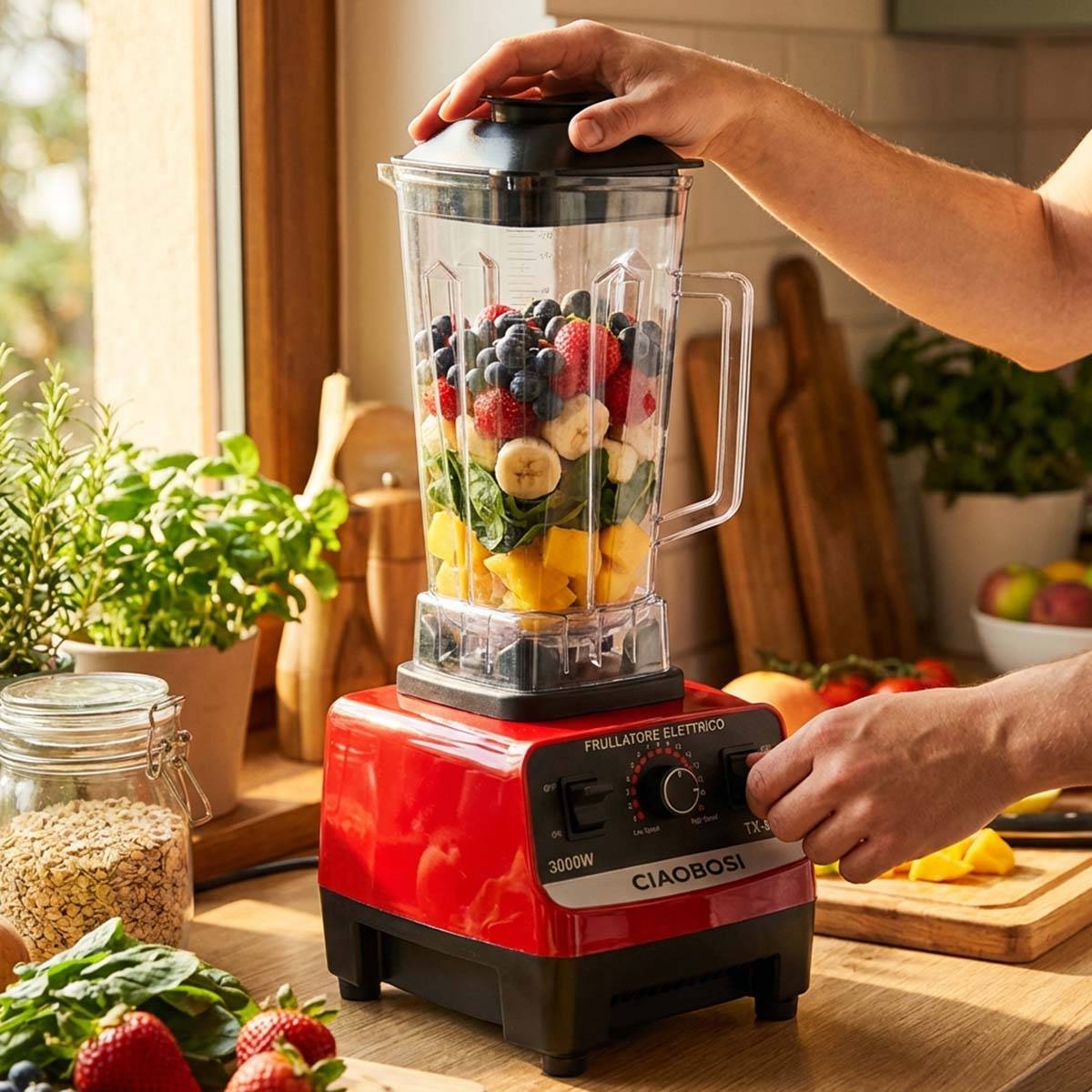 Blender Mixeur 2L à Grande Vitesse 350W avec Lame en Acier Inoxydable-1