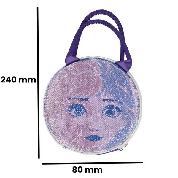 Sac à Déjeuner Thermique Rond avec Paillettes et Poignées 24×8cm