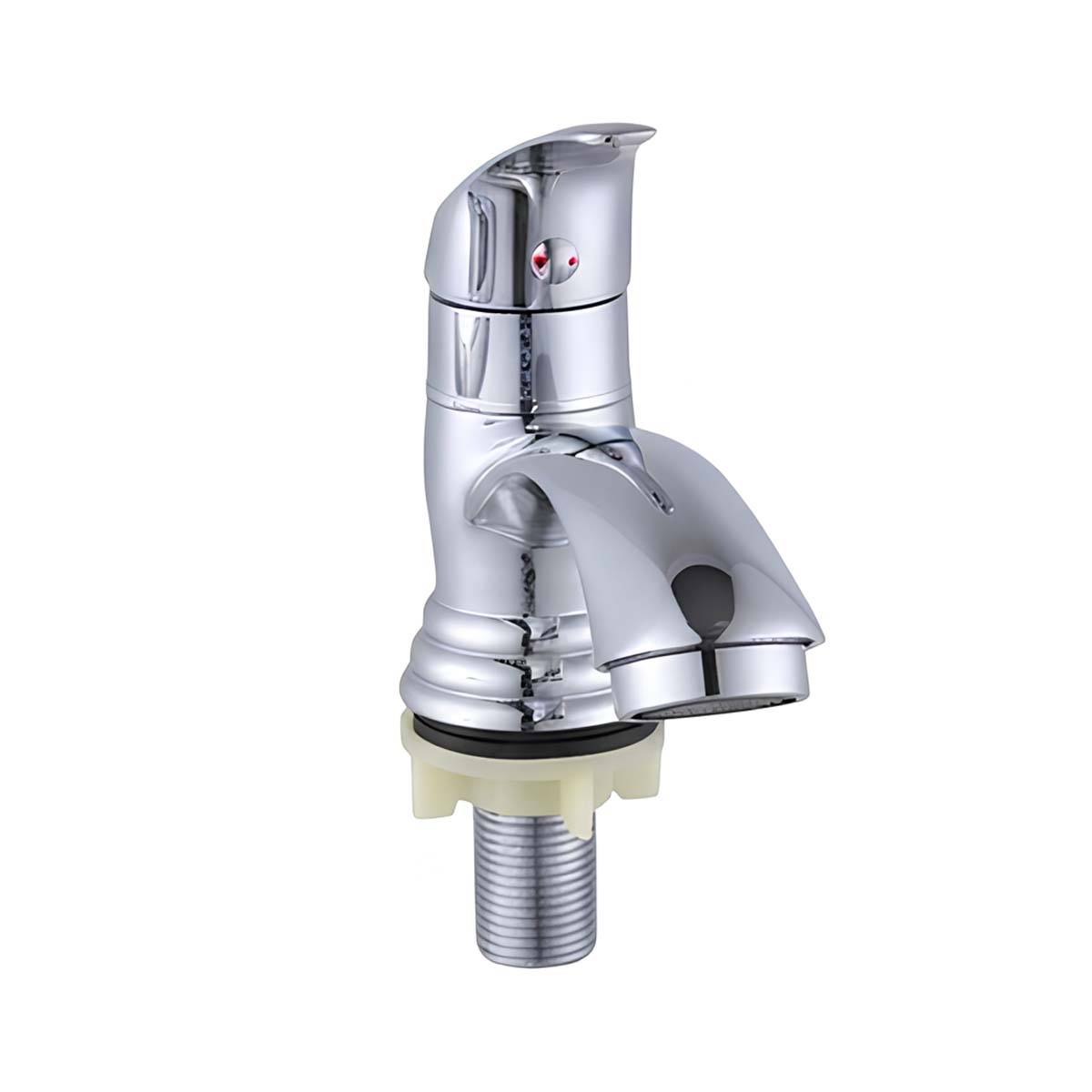 Robinet Monocommande à Corps Bas avec Bec Arrondi Finition Chromée-3