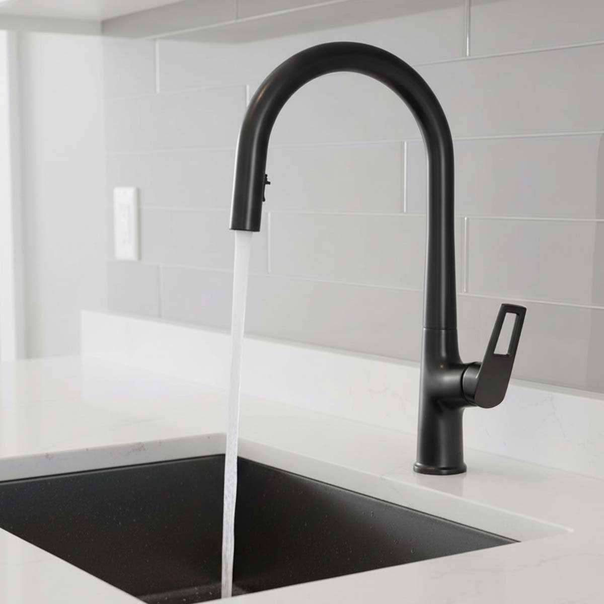 Robinet de Cuisine Extensible à Double Fonction Bec Haut-2
