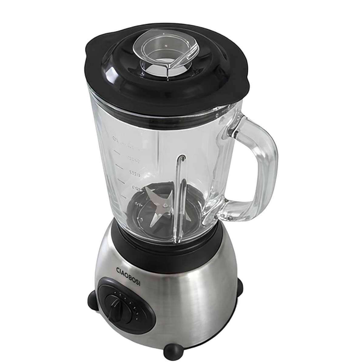 Blender Mixeur Multifonction 1,5L 450W en Acier Inoxydable et Verre-1