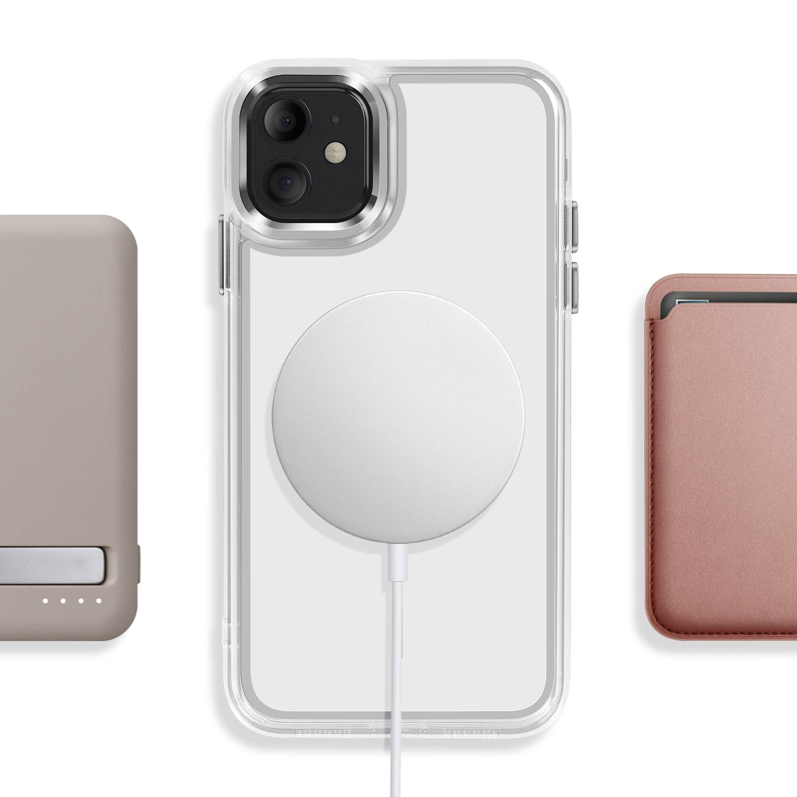 Coque MagSafe pour iPhone 11 avec Bords Renforcés Bi-Matière Souple-4