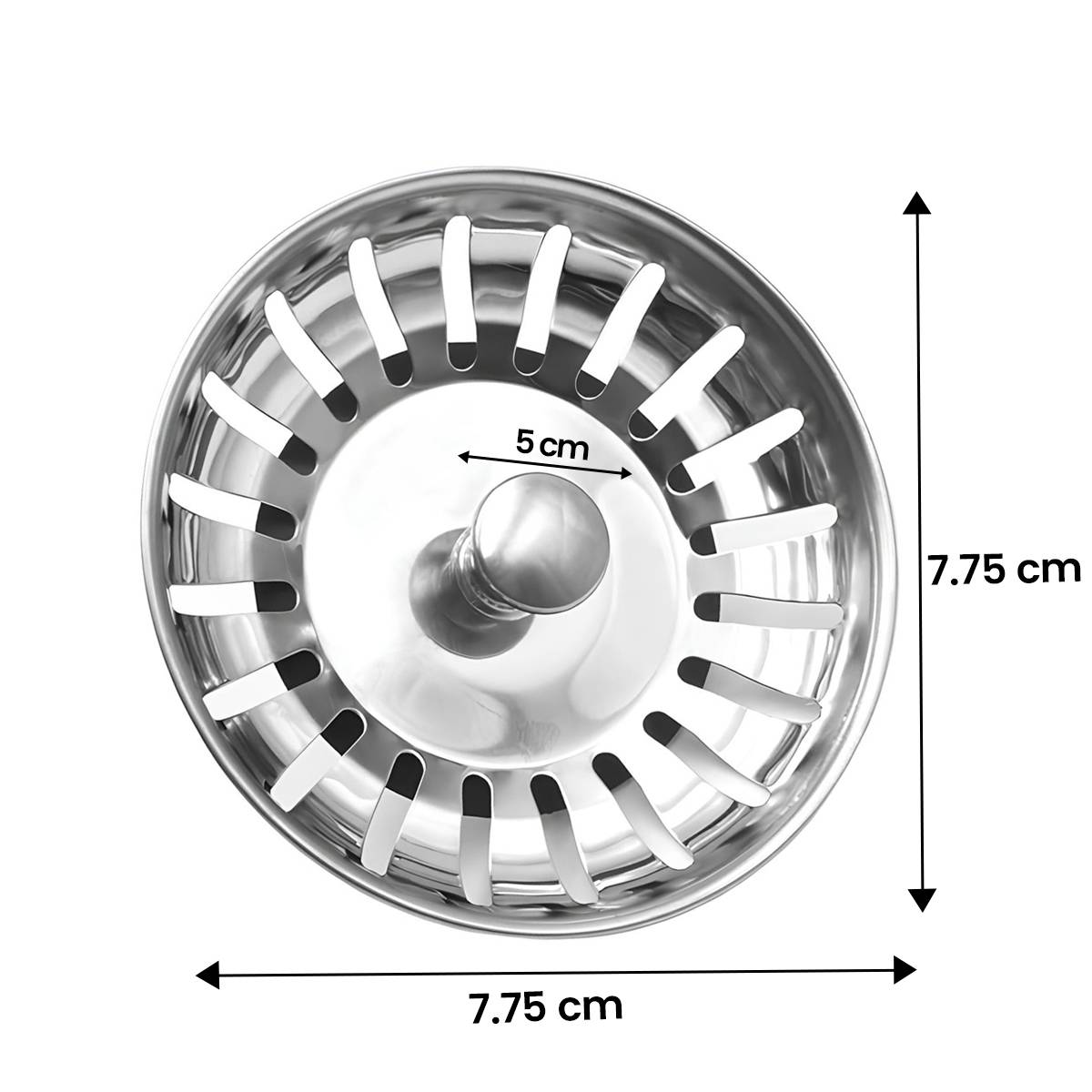 Filtre Évier Cuisine 7.75 cm avec Bouchon et Pin 5cm en Caoutchouc-3