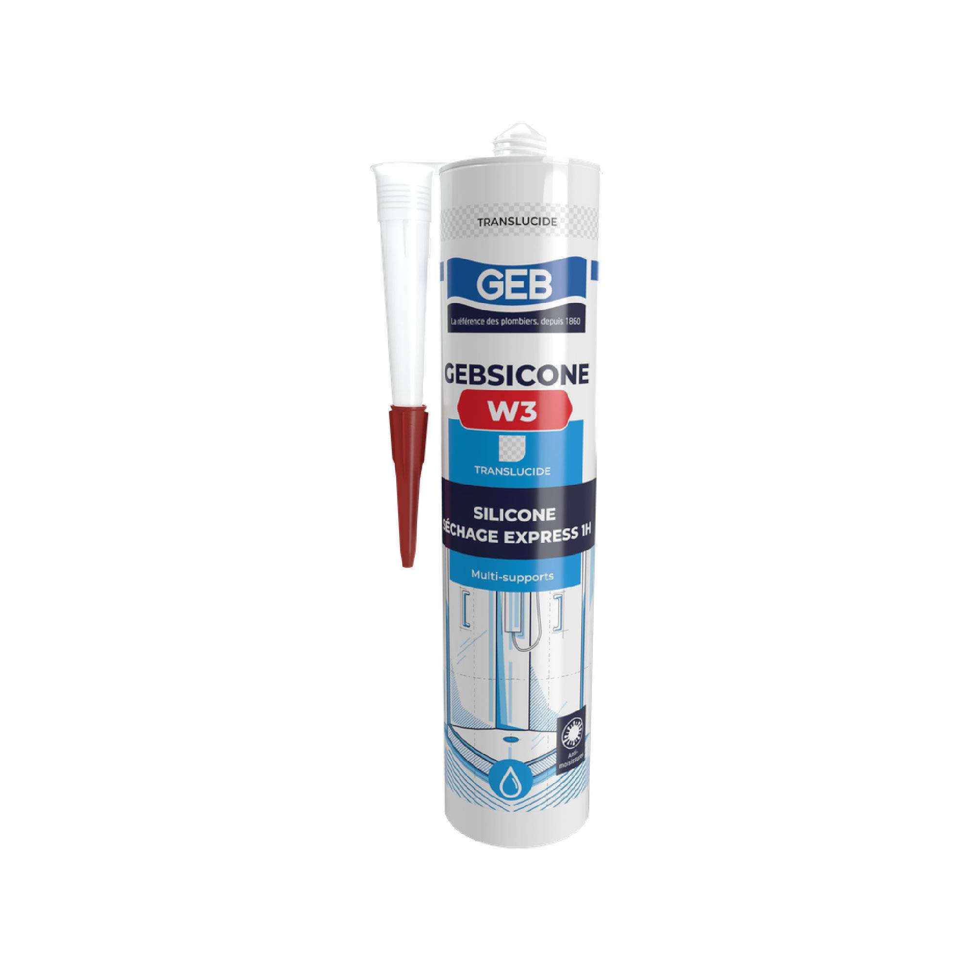 Mastic silicone GEBSICONE W3 cartouche 310 ml translucide-0