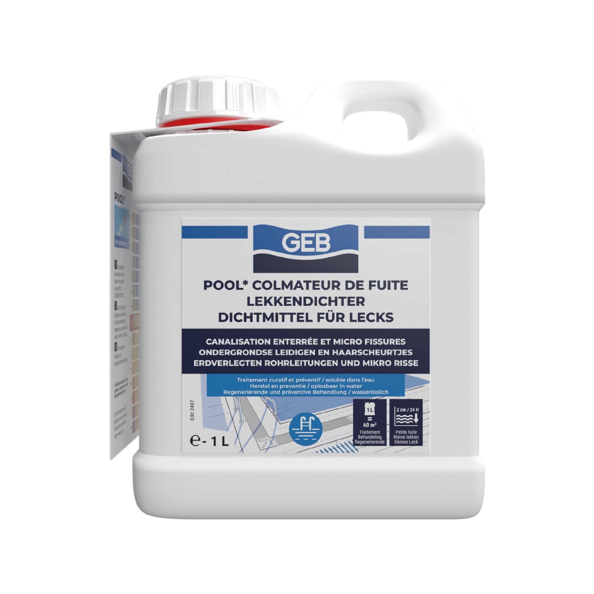 GEB Colmateur de fuites spécial piscine POOL' - Bidon 1L-0