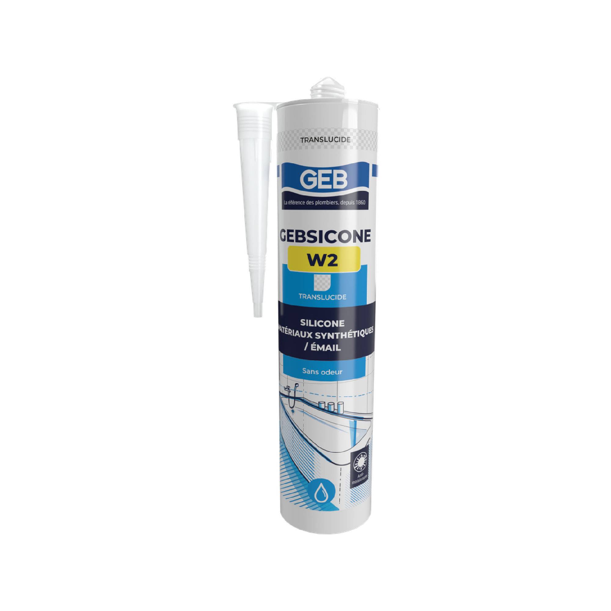Mastic silicone GEBSICONE W2 cartouche 310 ml translucide-0